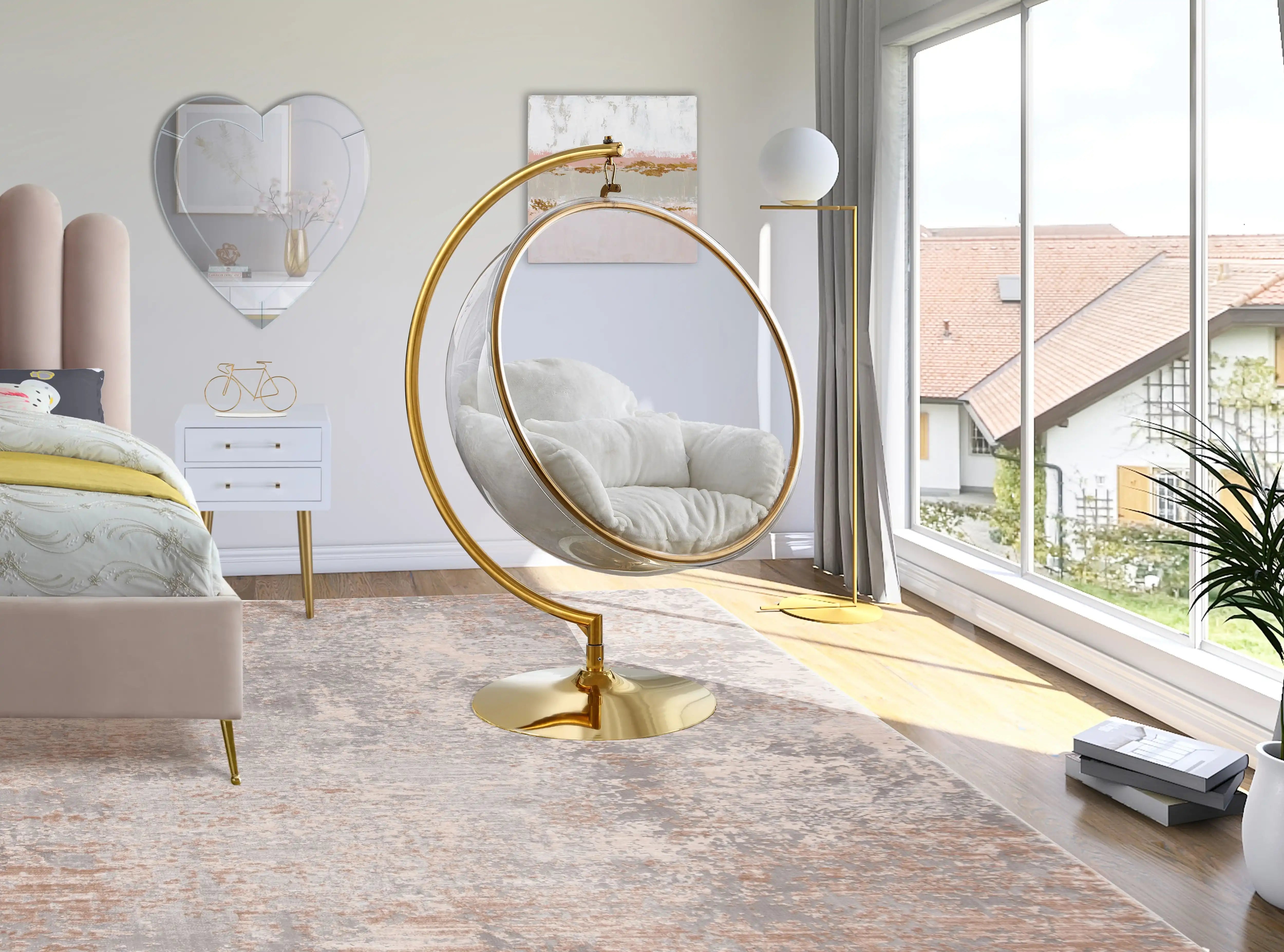 Luna - Swing Accent Chair - White - Best Buy Furniture