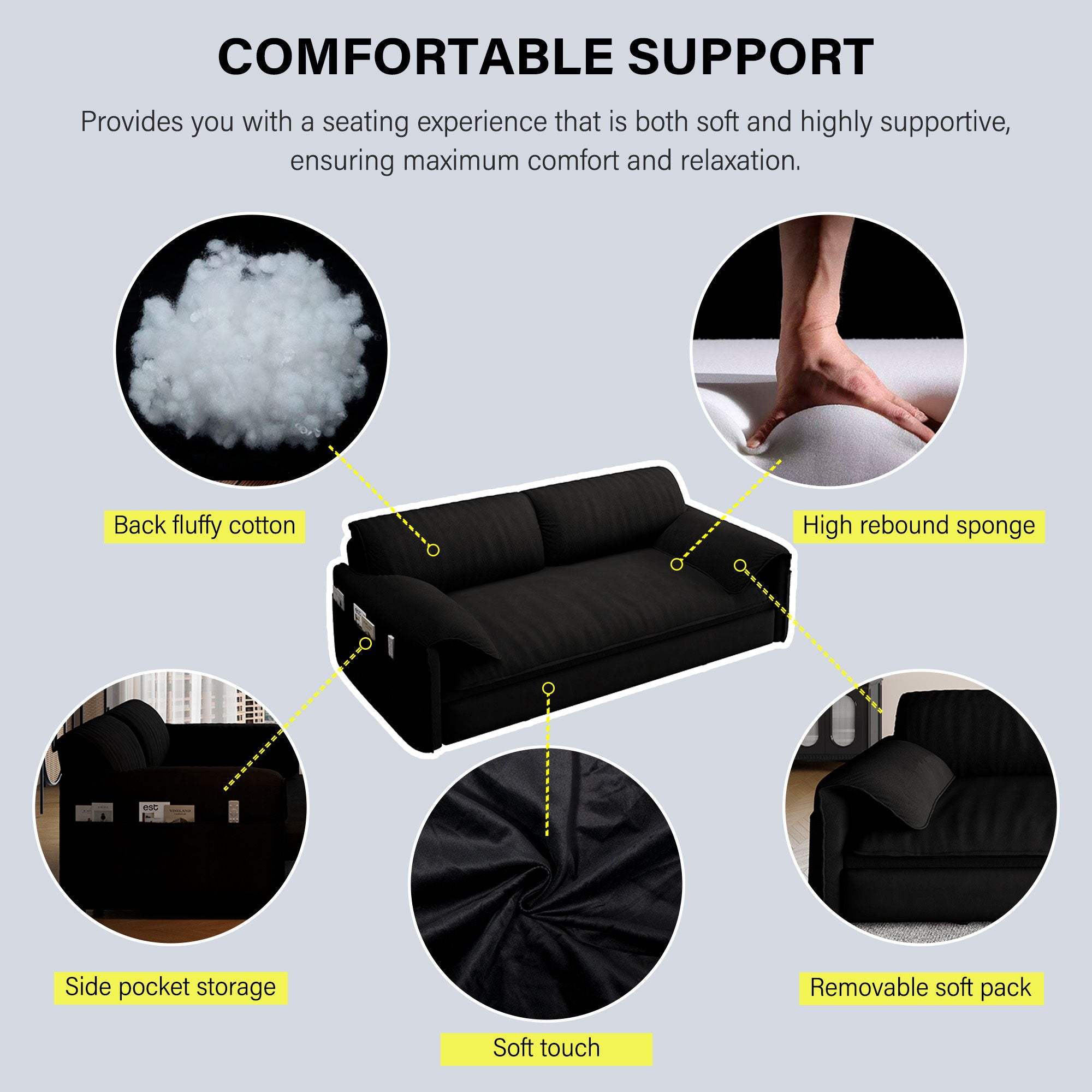 Queen Pull Out Sofa Bed, 3 In 1 Convertible Sleeper Sofa With Side Storage