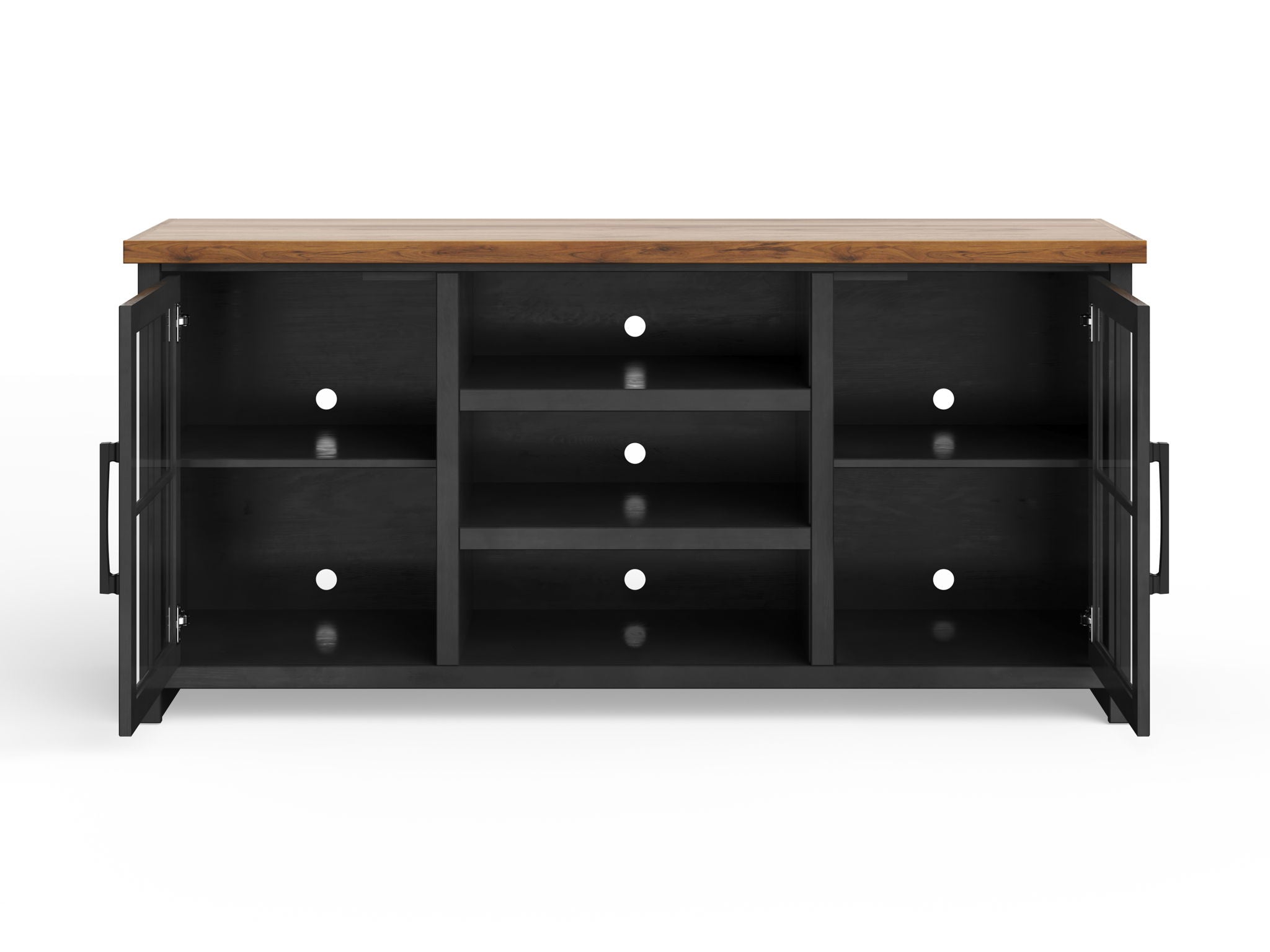 Essex - TV Stand Console For TVs Up To 80" - Black, Whiskey - Best Buy Furniture