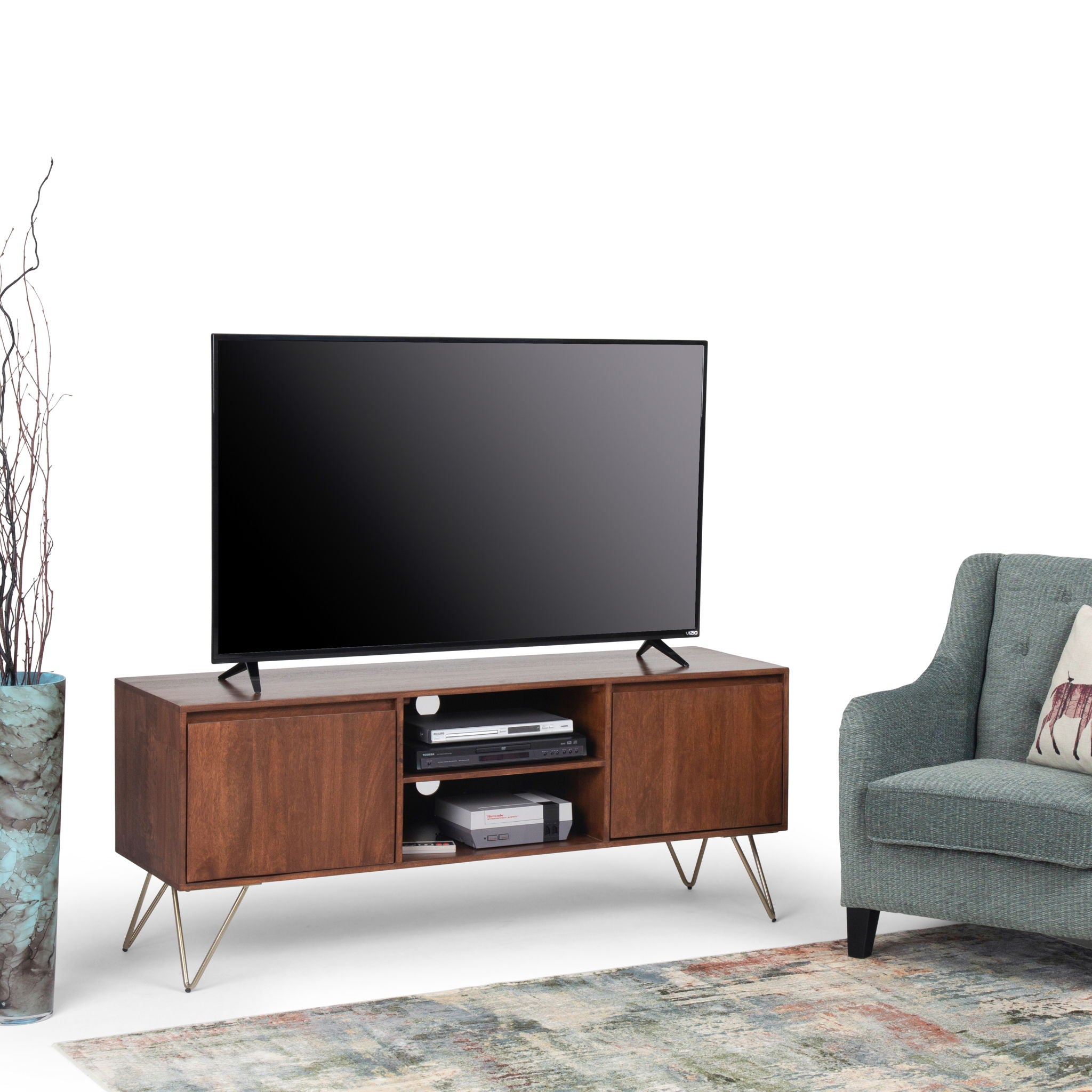 Hunter - TV Media Stand - Umber Brown Stain - Best Buy Furniture
