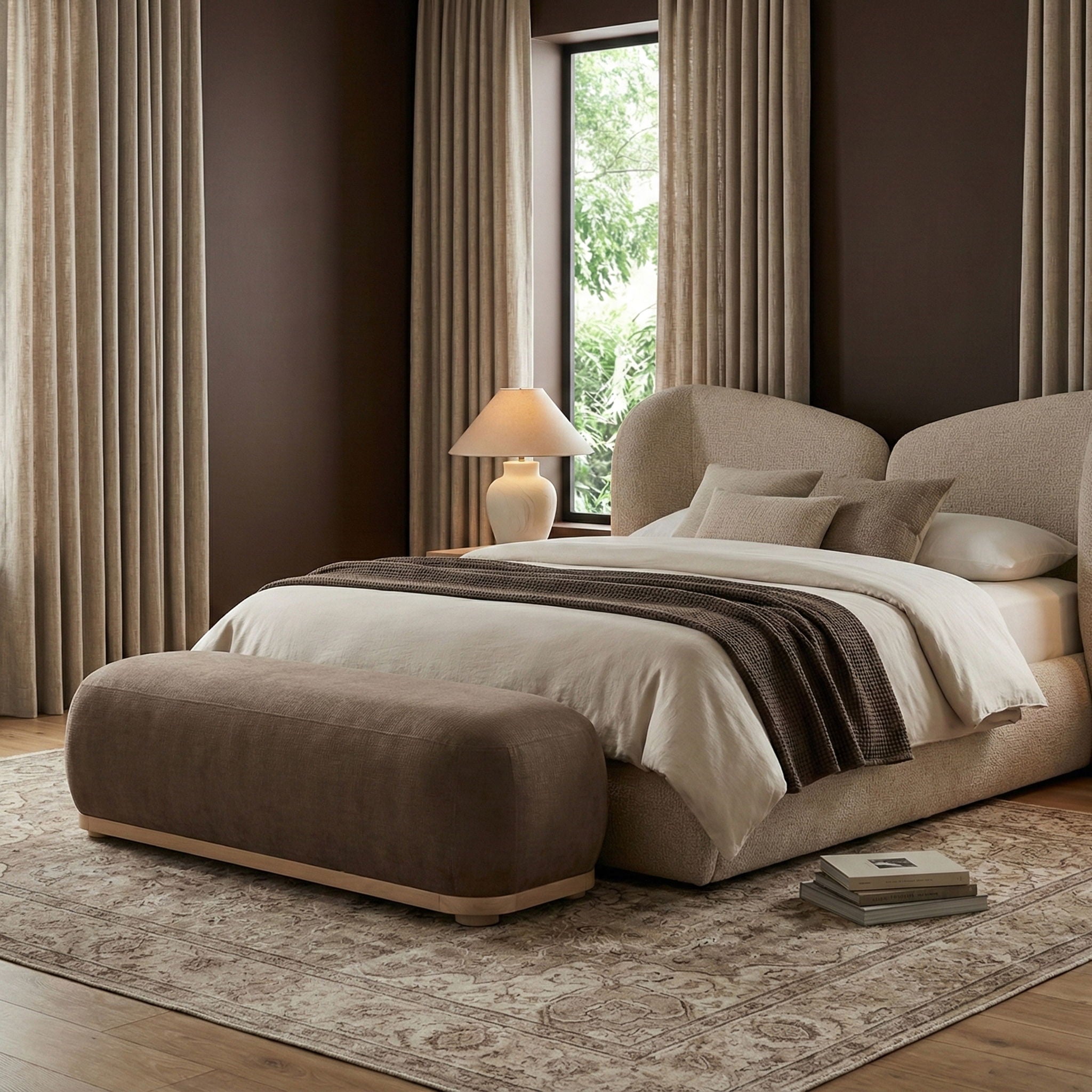 Calum - Bench - Light Brown Frame