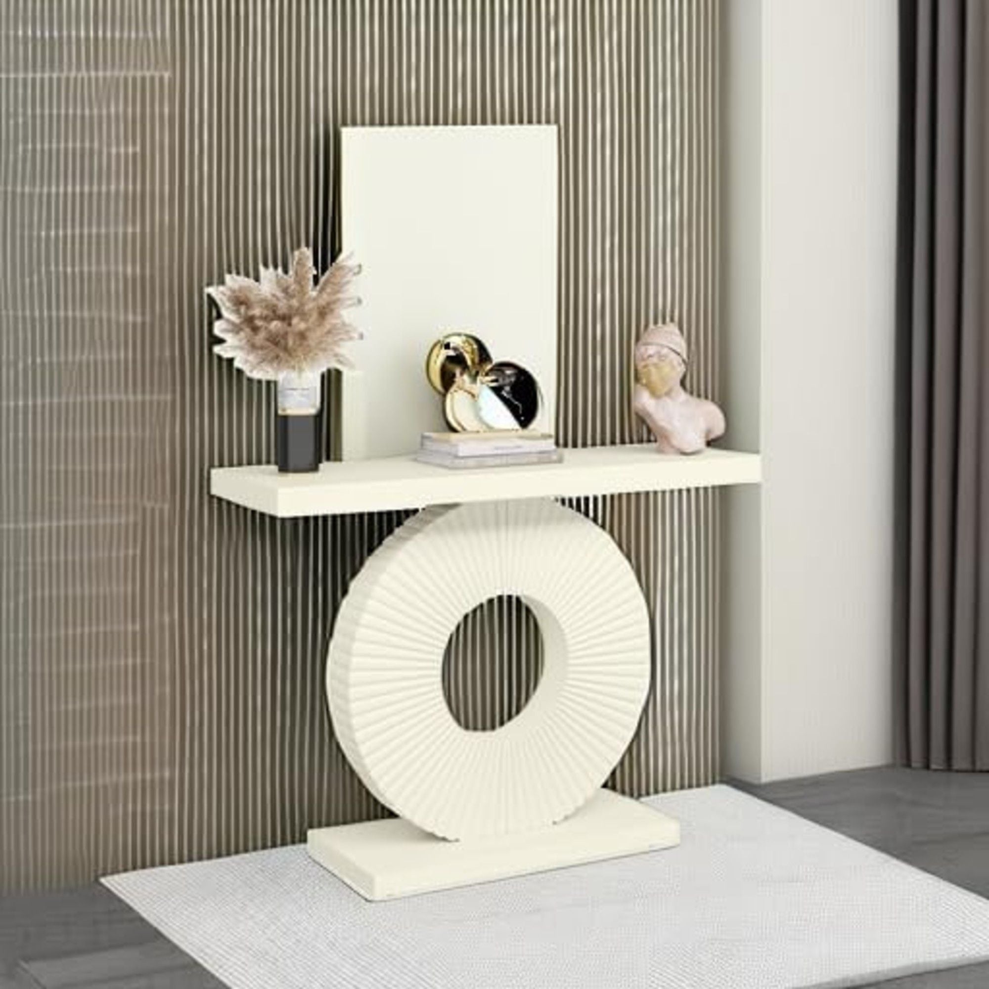Modern Console Table With Sculptural Geometric Base