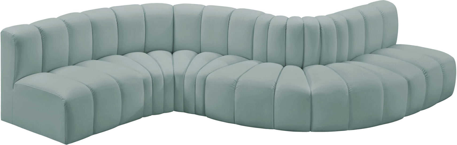 Arc - Faux Leather 6 Piece Curved Modular Sofa - Best Buy Furniture