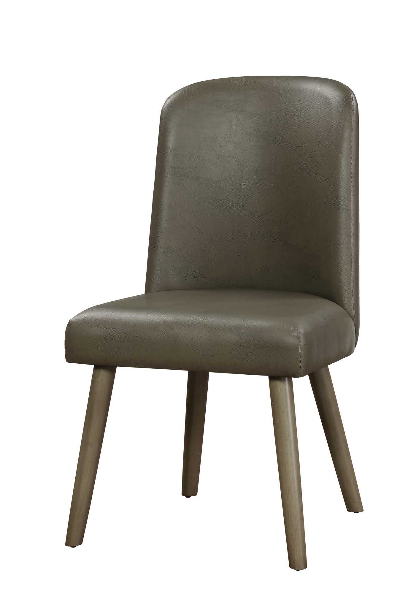 Waylon - Synthetic Leather Side Chair (Set of 2) - Gray / Oak - Best Buy Furniture