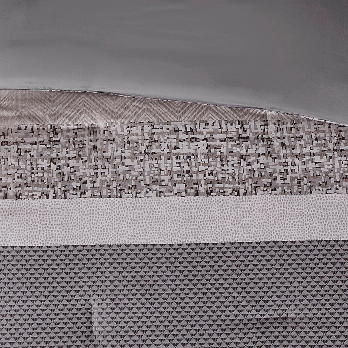 7 Piece Jacquard Comforter Set Grey/Taupe Queen