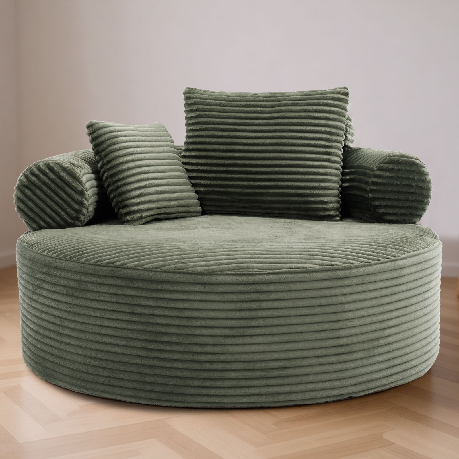 Round Sofa Bed With 3 Pillows For Living Room