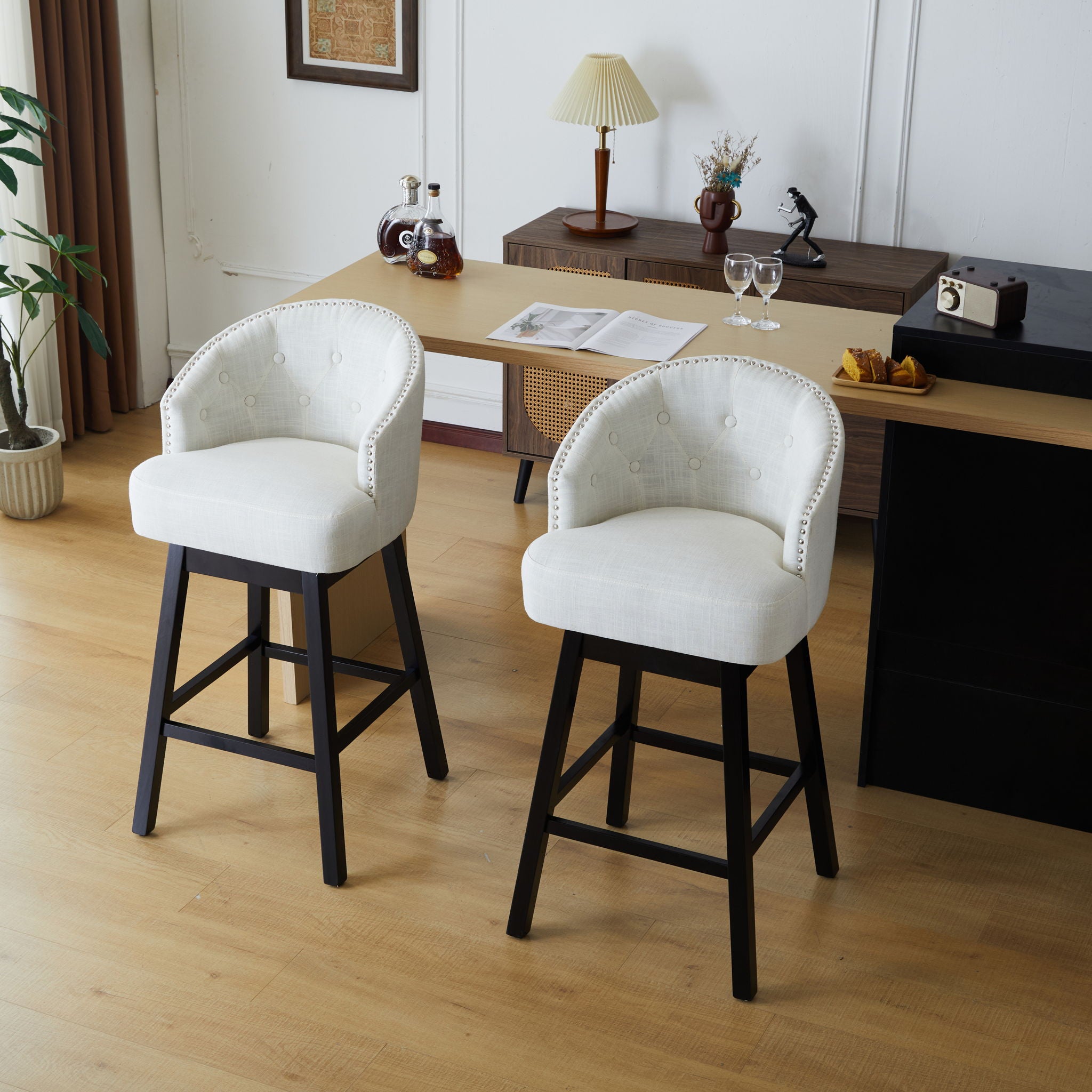 360 Degree Rotation Swivel Counter Stools (Set of 2)