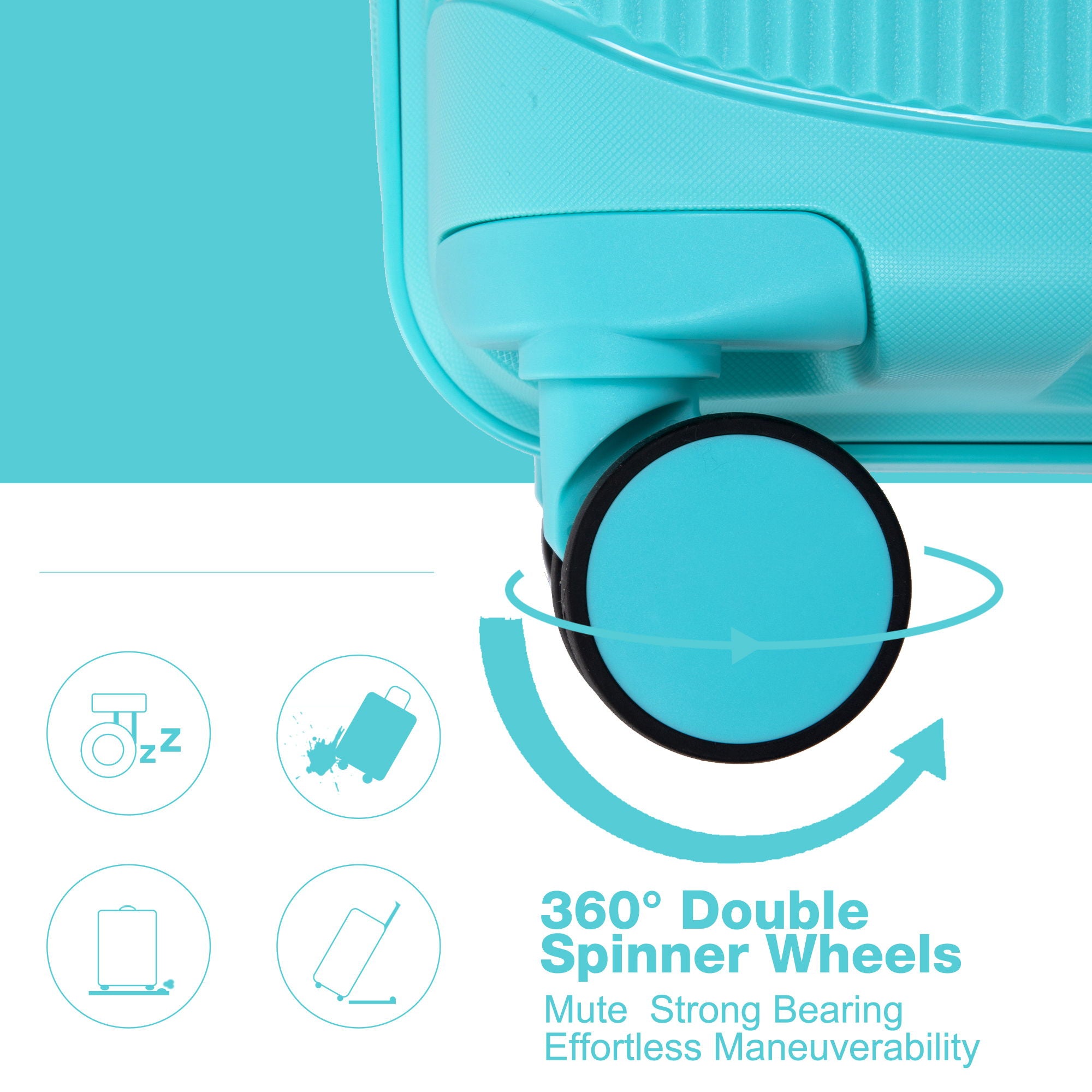 3 Piece Set Expandable Hardshell Suitcase Double Spinner Wheels