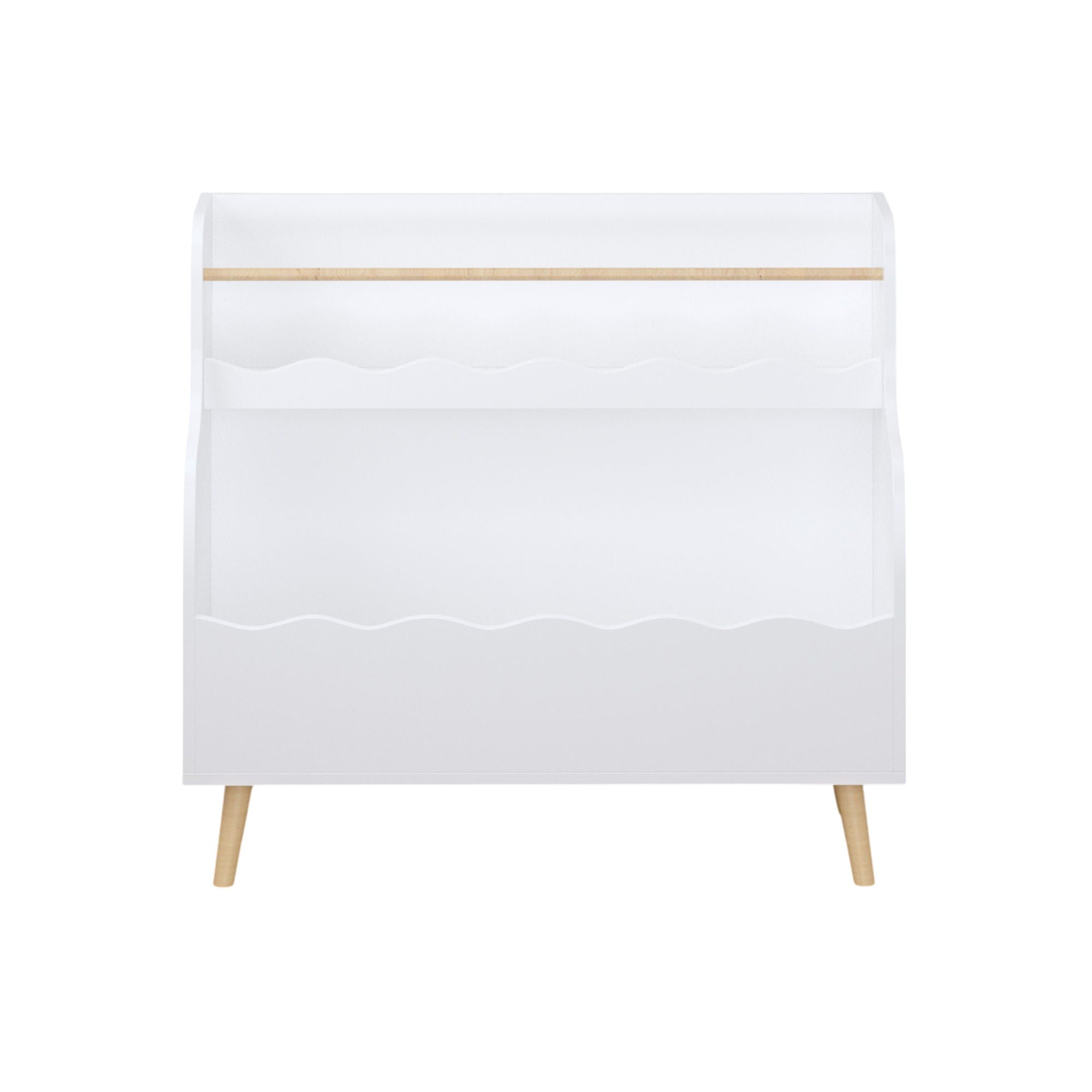 Kids Bookcase, Children Book Organizer Toy Storage Cabinet - White