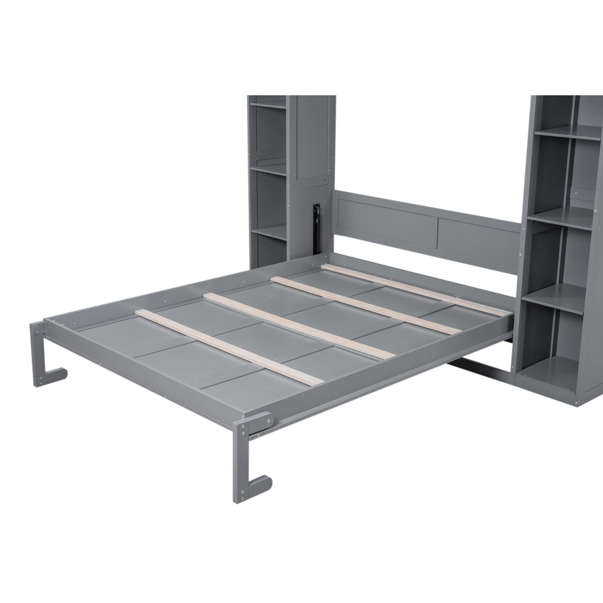 Wall Murphy Bed With Shelves And LED Lights