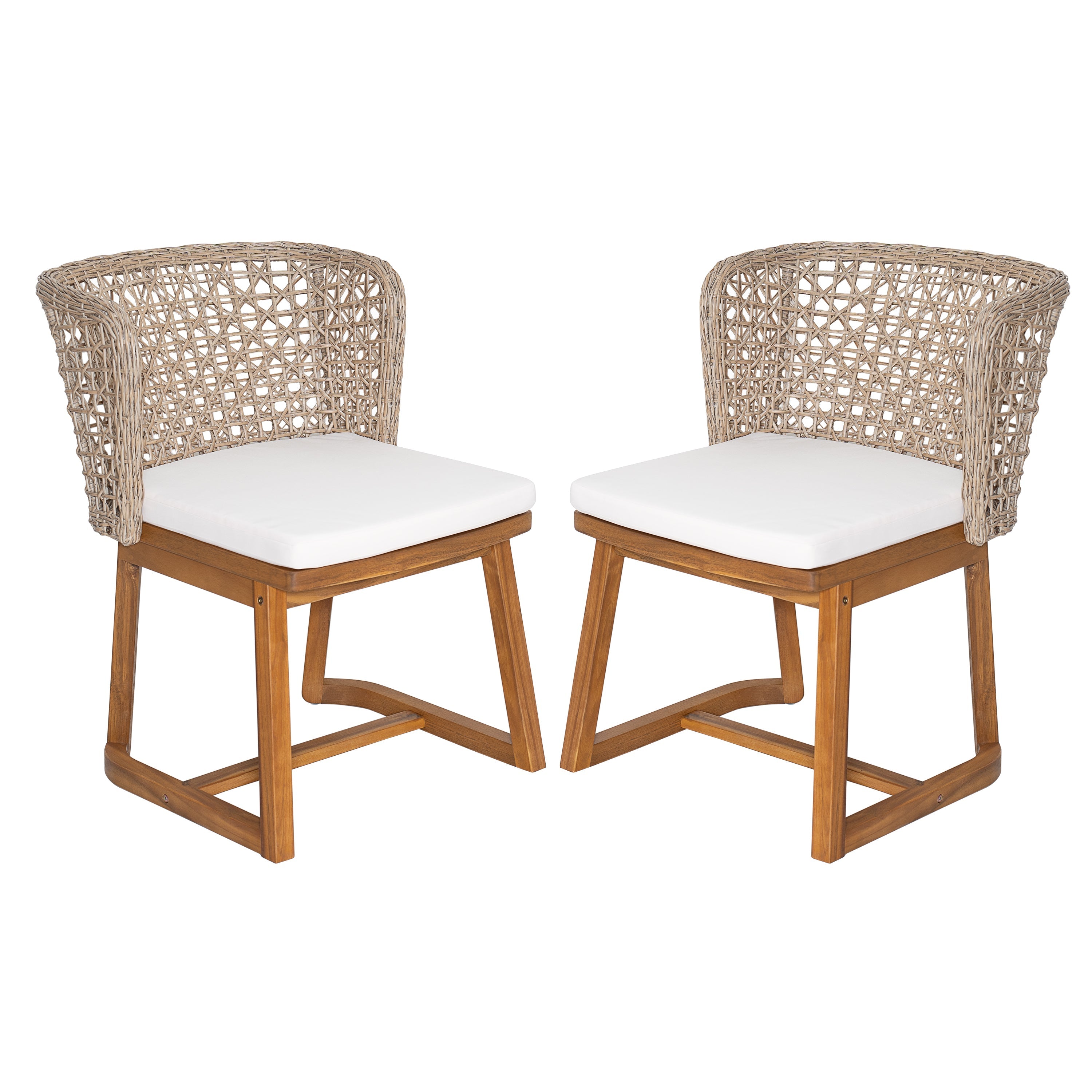 Outdoor Acacia Wood Dining Chairs (Set of 2)