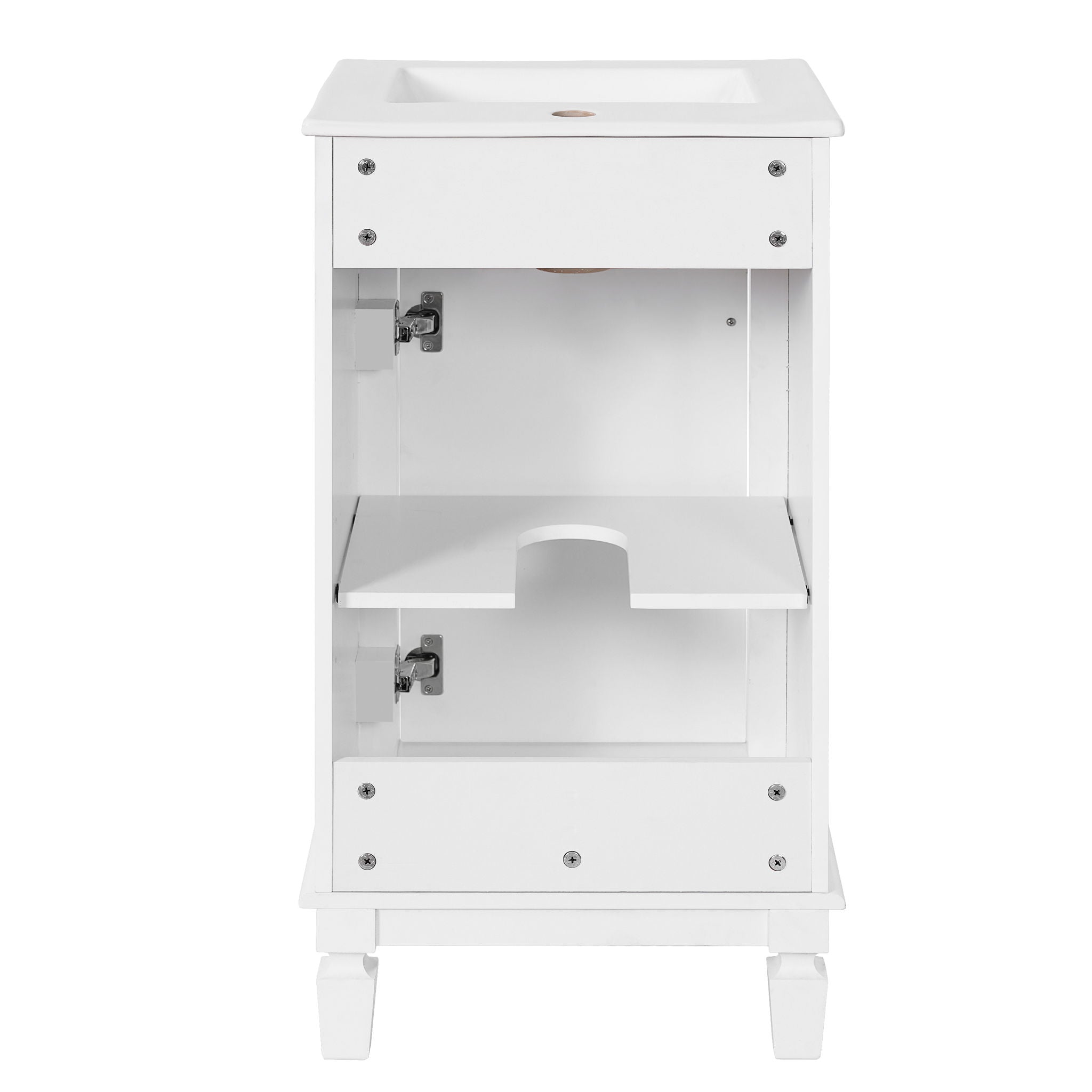 Bathroom Vanity With Sink, Cabinet, Soft-Closing Door, Adjustable Shelf - White