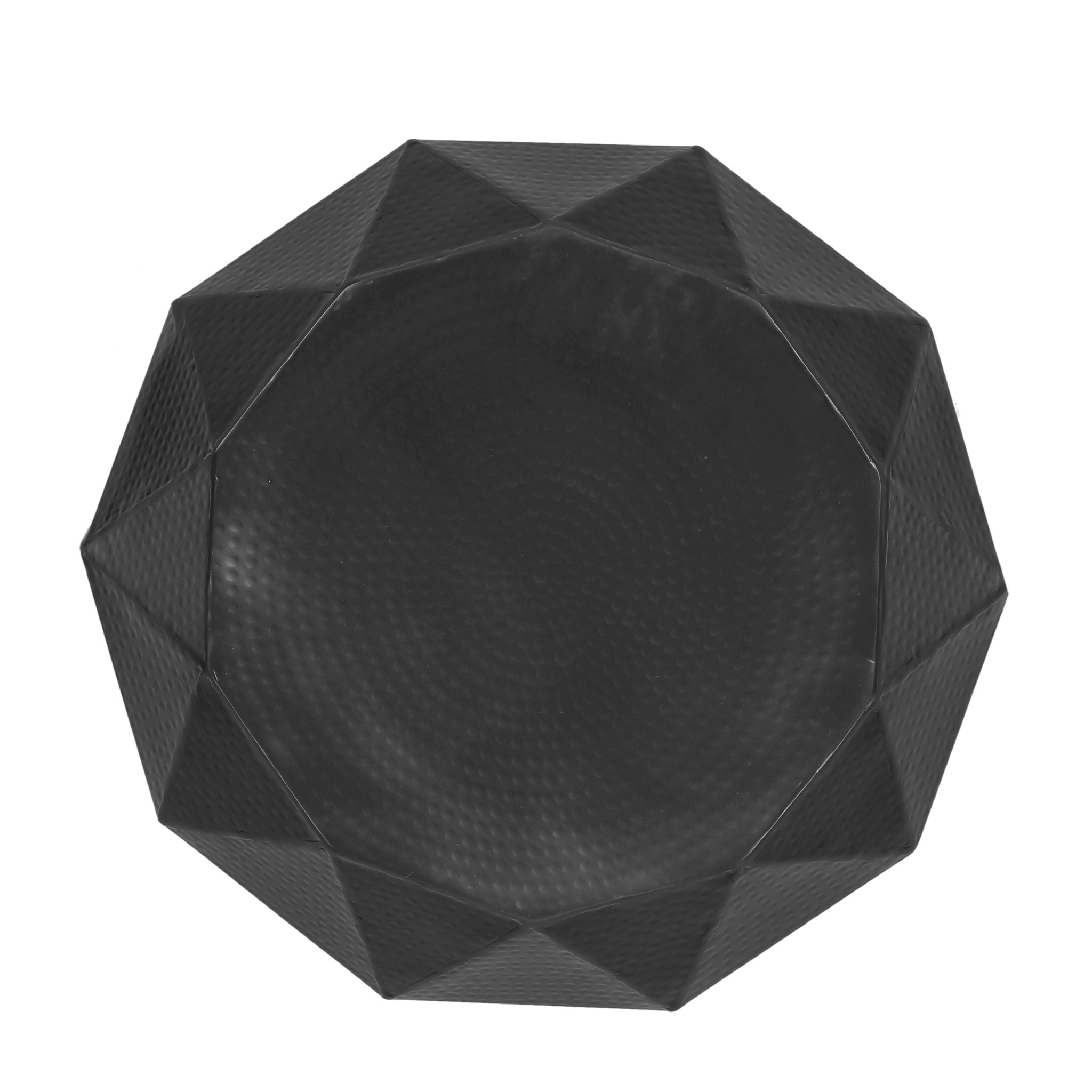 Modern Polygonal Coffee Table With Hammered Texture - Black