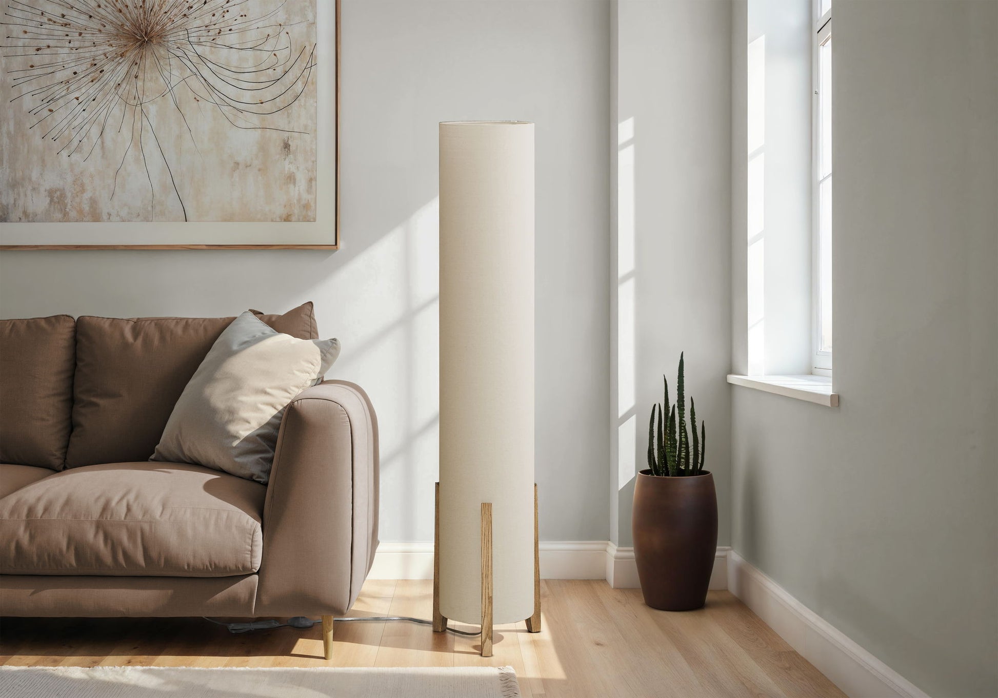 Lighting, Floor Lamp, Wood Look, Contemporary - Brown - Best Buy Furniture