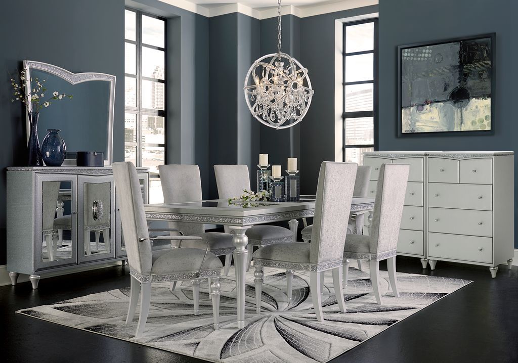 Melrose Plaza - Upholstered 5-Drawer Chest - Dove - Best Buy Furniture