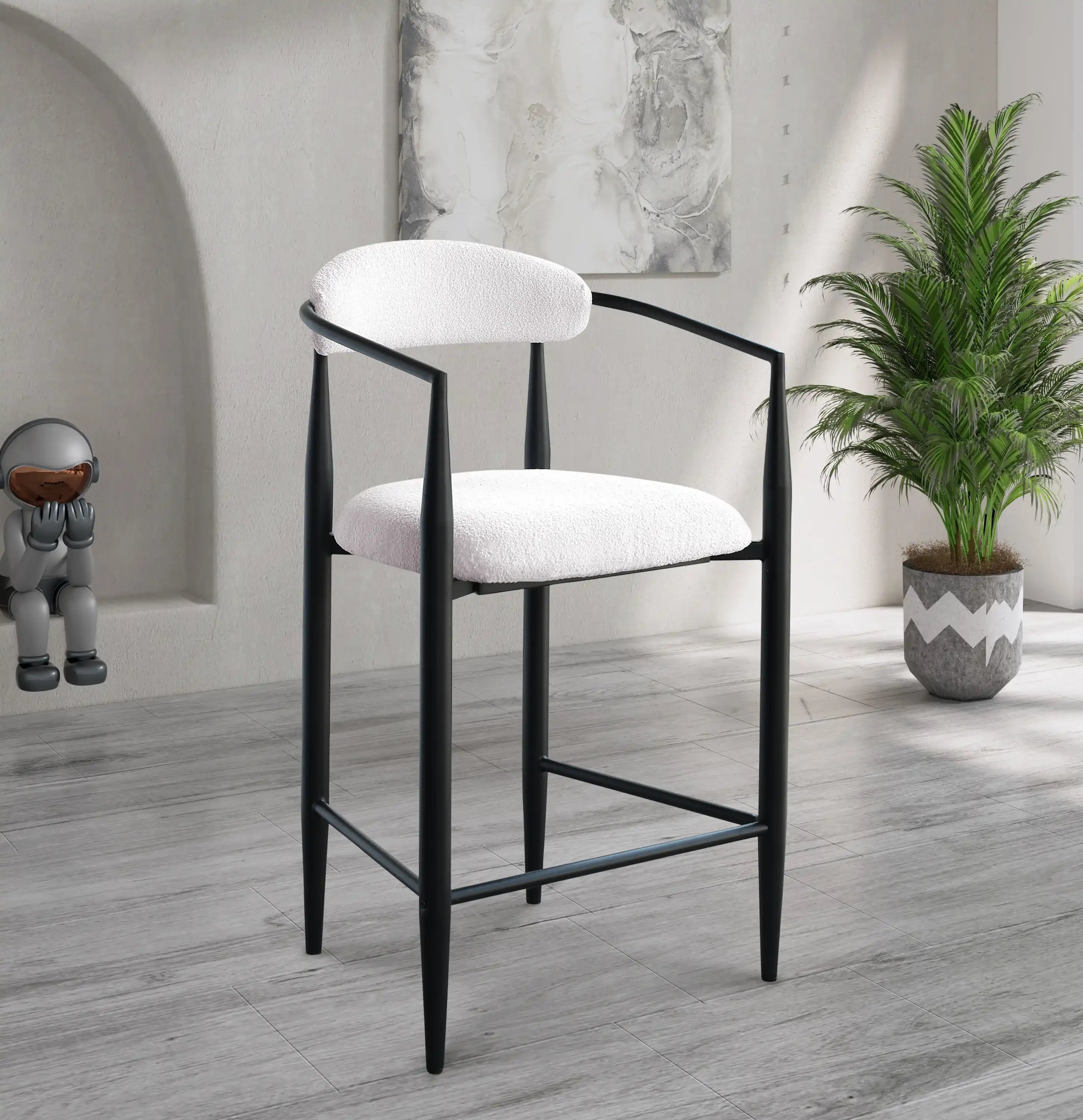 Gigi Modern Boucle Bar Stools Set of 2