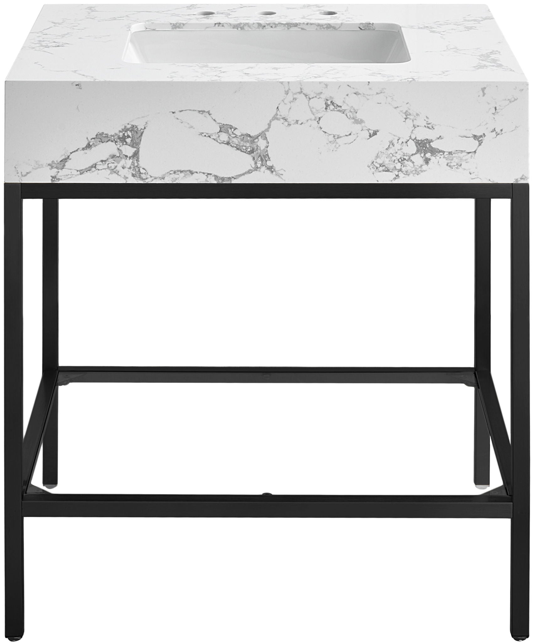 Marmo - Engineered Marble Bathroom Vanity With Black Base