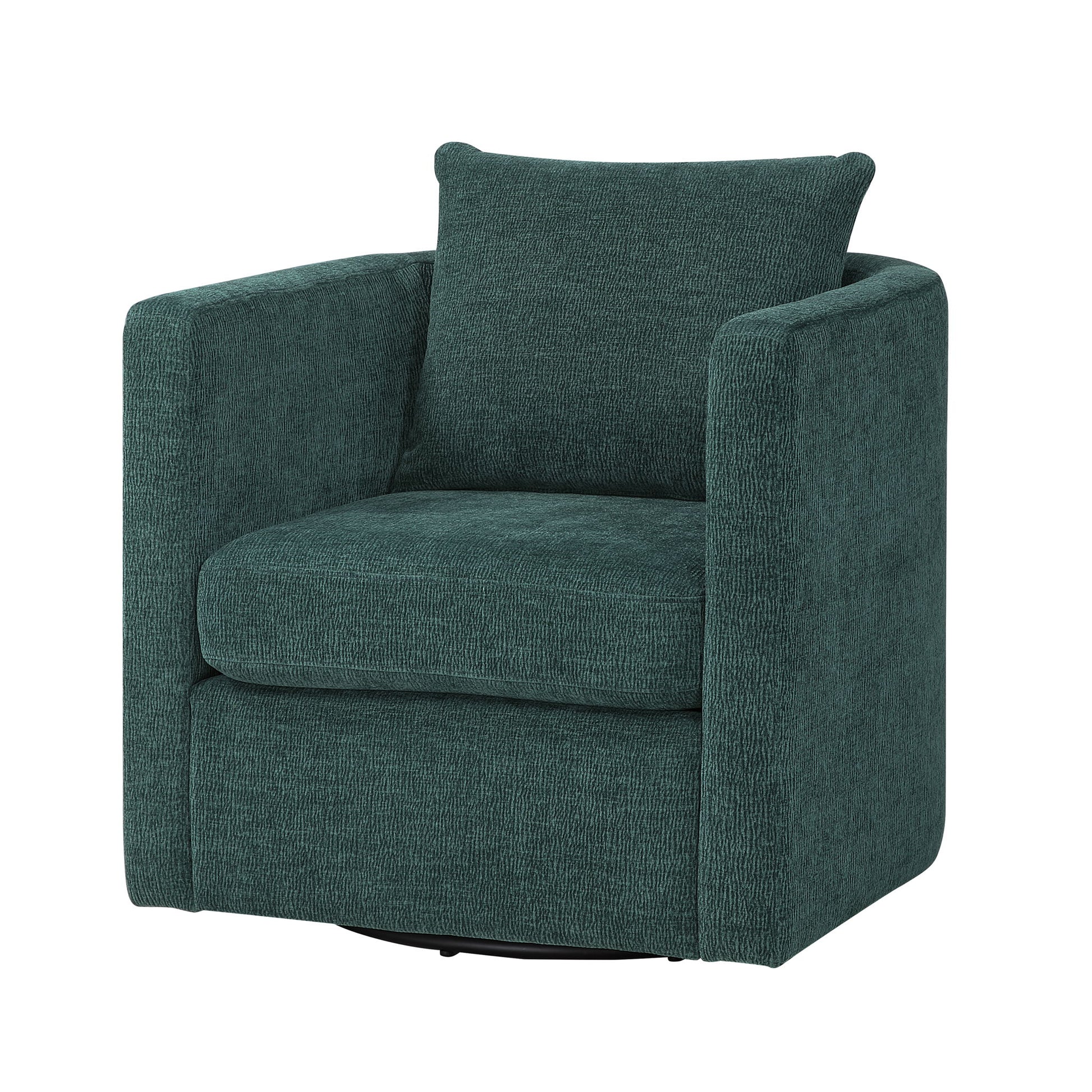 Sutton - Swivel Barrel Chair - Peacock - Best Buy Furniture