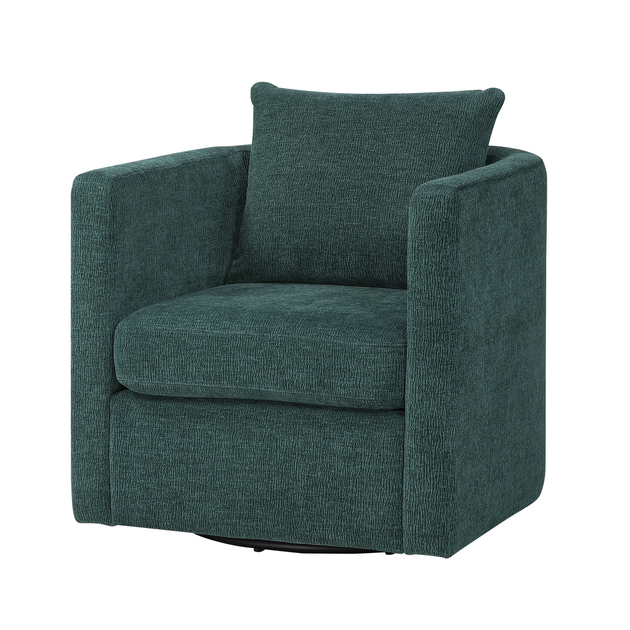 Sutton - Swivel Barrel Chair - Peacock - Best Buy Furniture