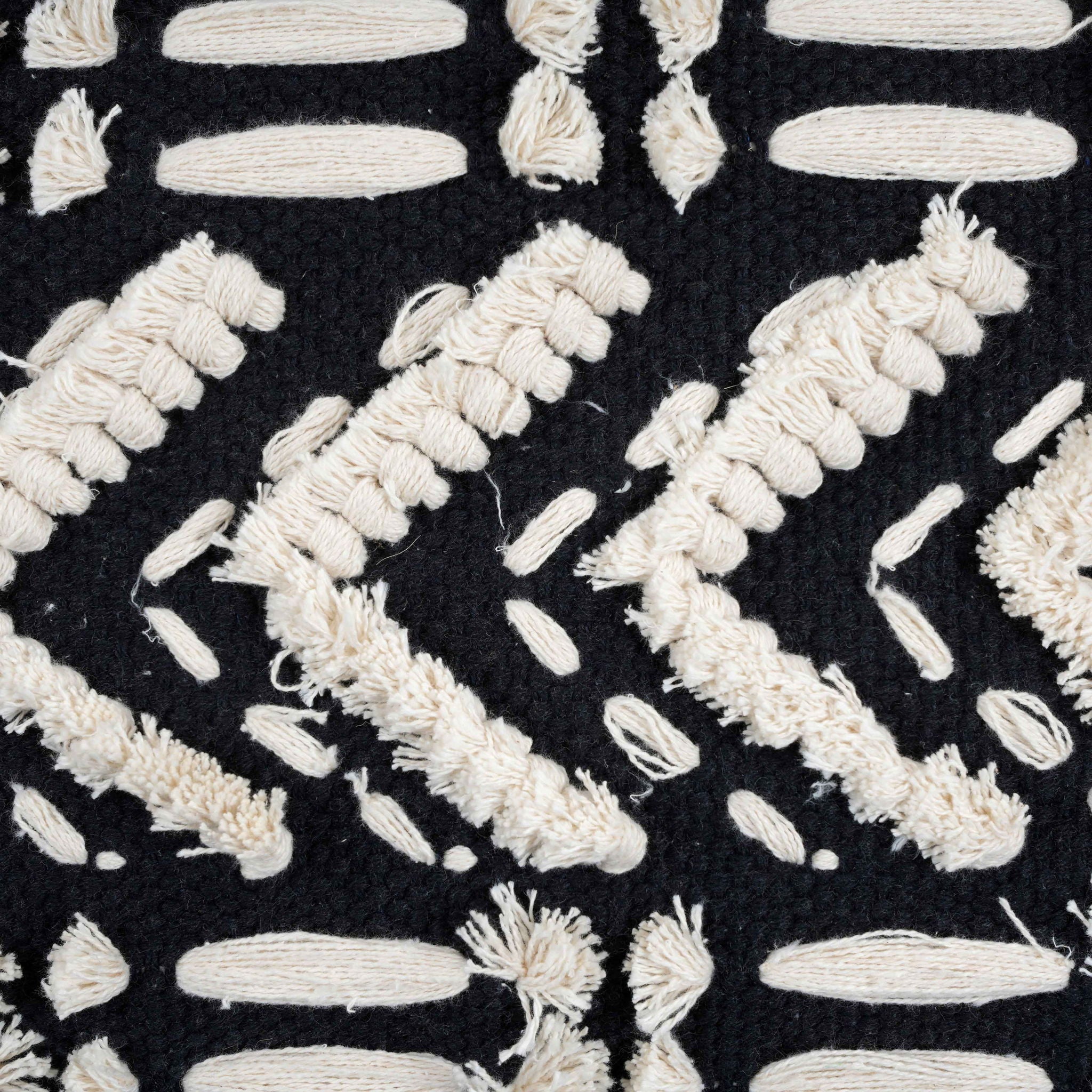 Mariel - Cotton Pouf - Black