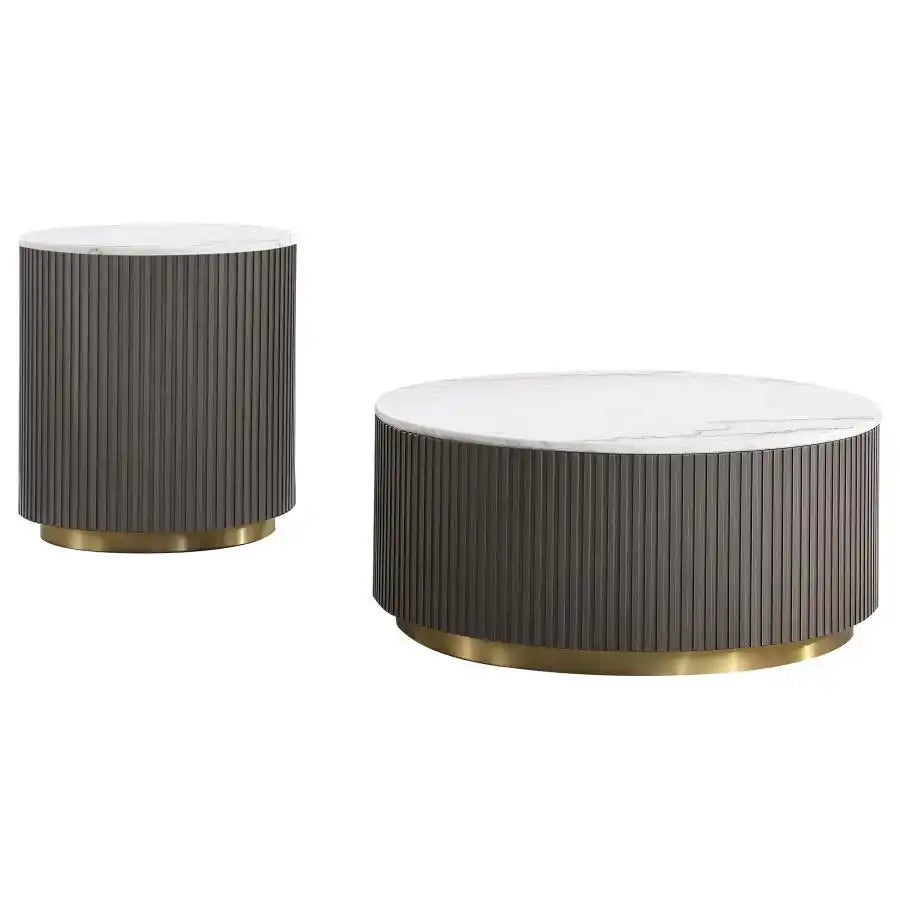 Jason - Round Marble Coffee Table Set