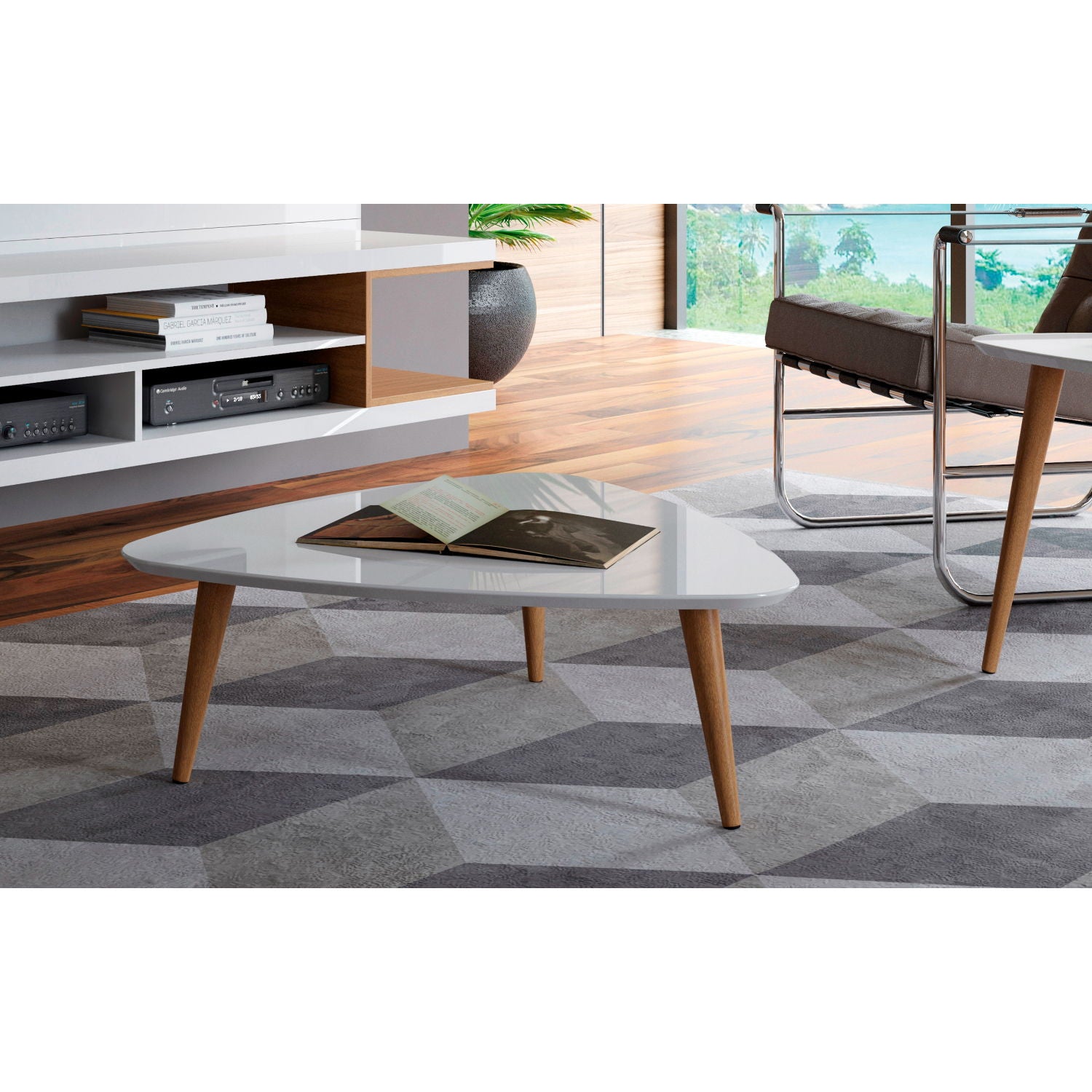 Utopia - Lacquered Triangle Coffee Table - White