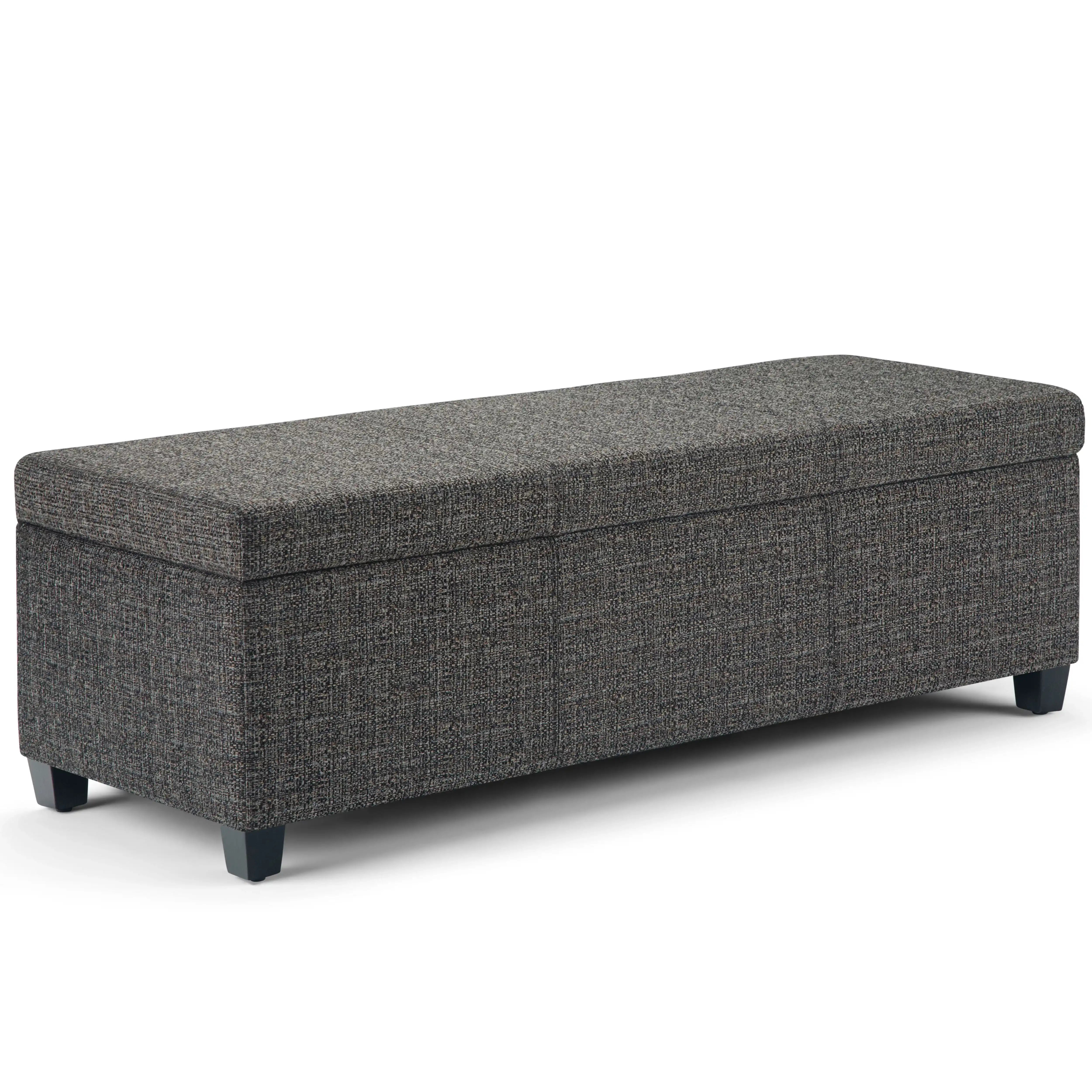 Avalon - Storage Ottoman Bench - Dark Gray - Best Buy Furniture
