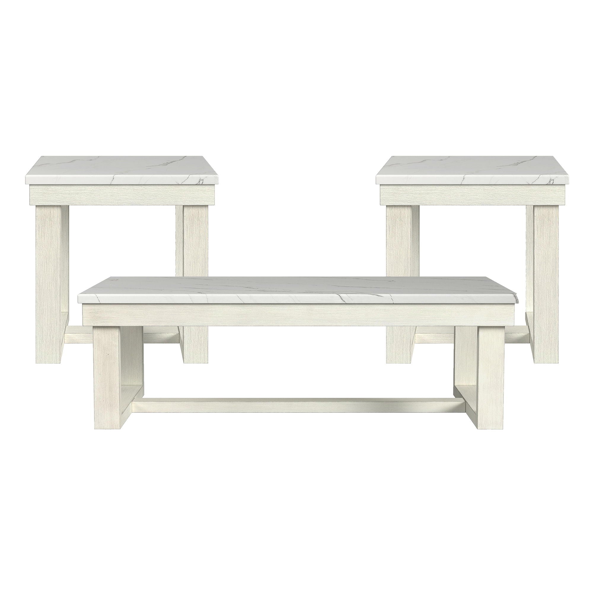 Catilin - 3 Piece Occasional Table Set - White
