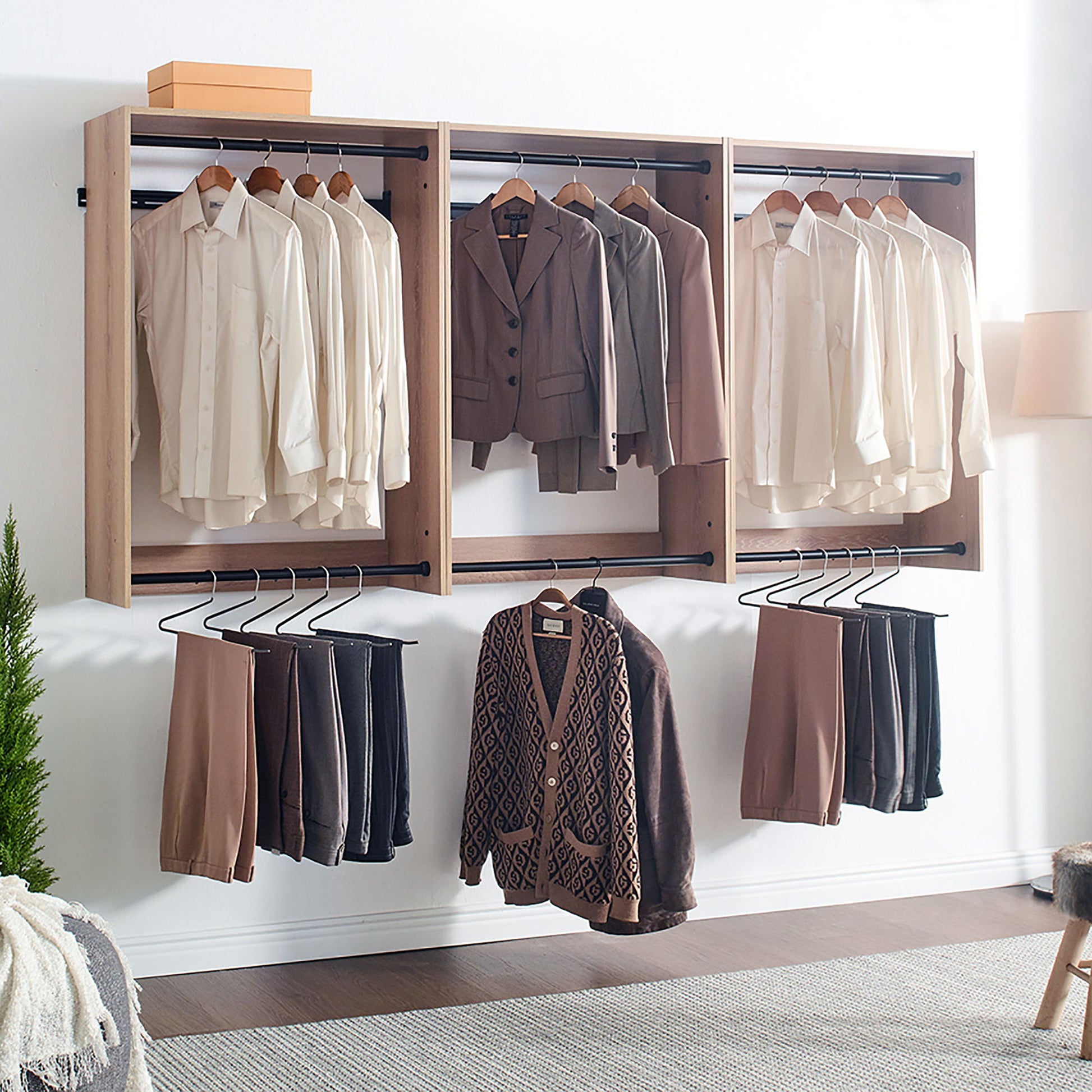 Devi - Wall Mounted Wood Closet System - Best Buy Furniture