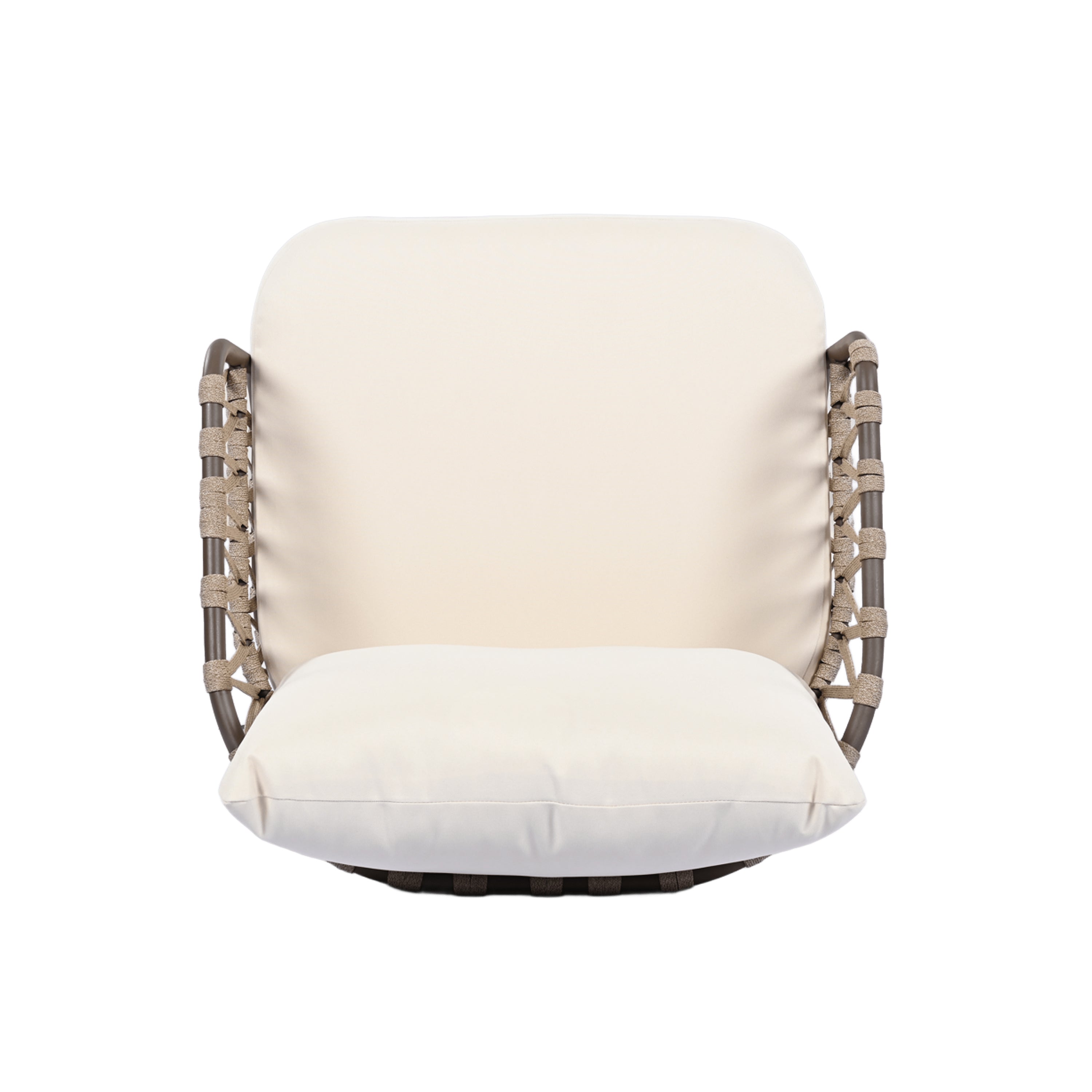 4-Piece Outdoor Patio Furniture Set with Metal Frame and Woven Rope