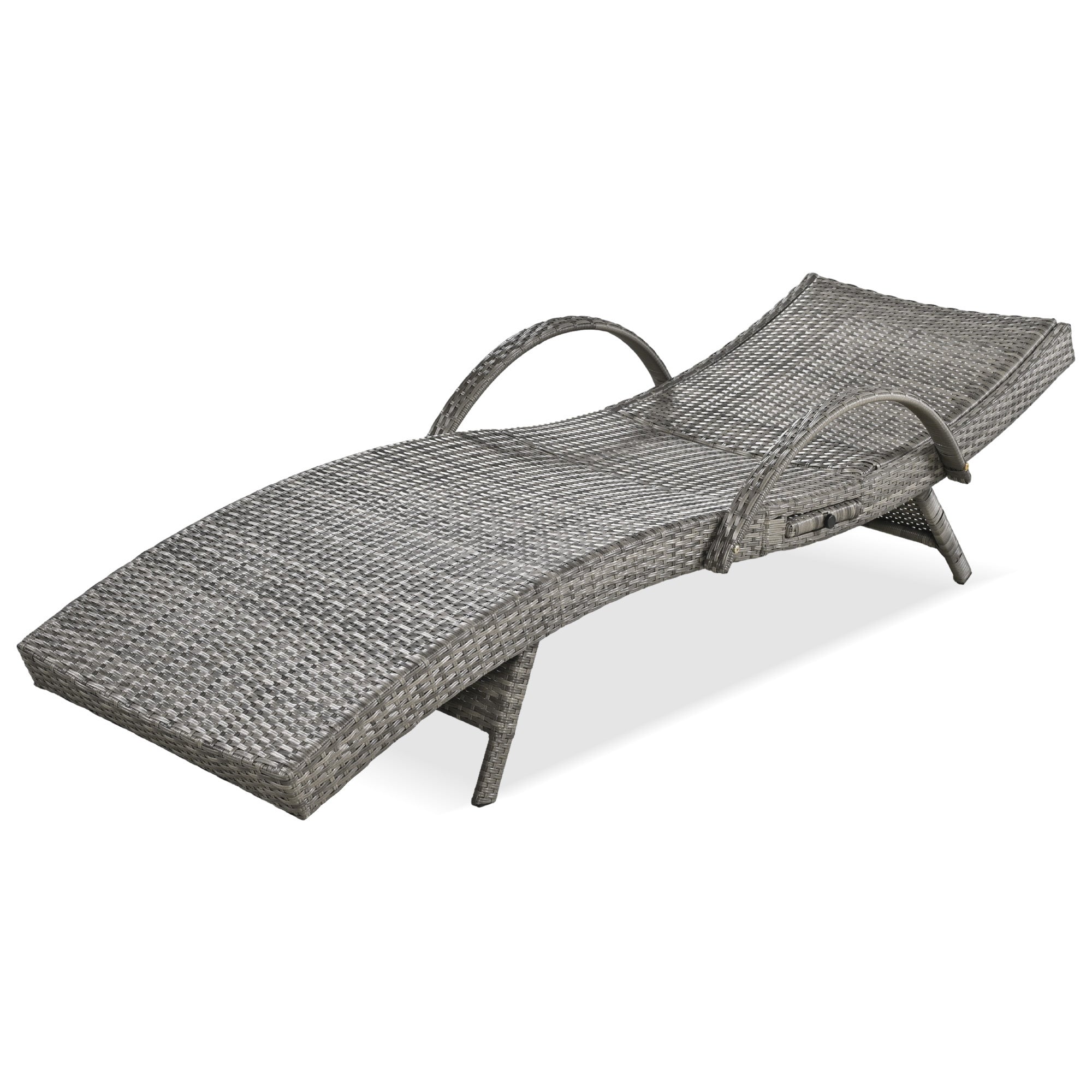 K&K 80" Outdoor Wicker Chaise Lounge Chairs Set of 2