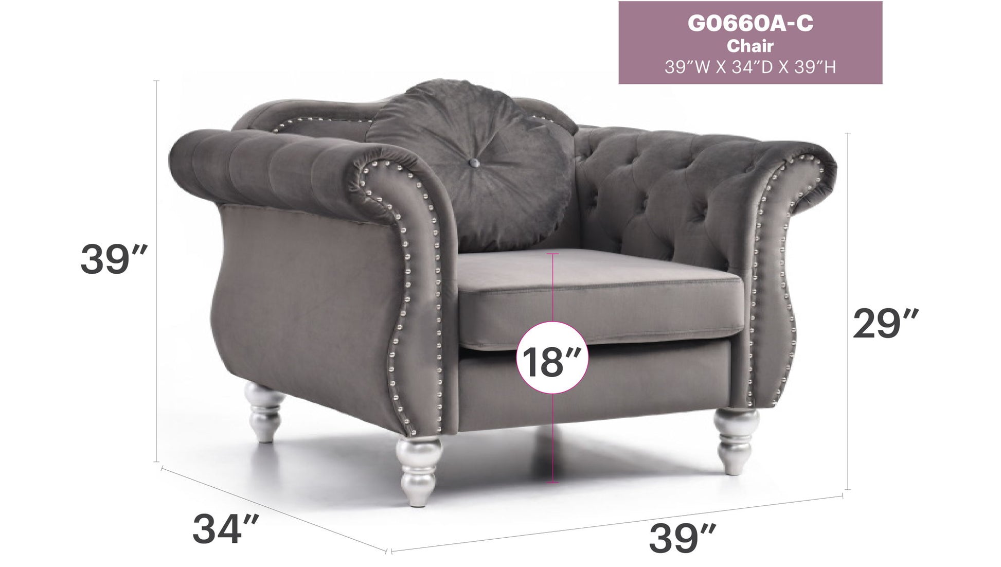 Chic Transitional Flared Arm Chair - Best Buy Furniture