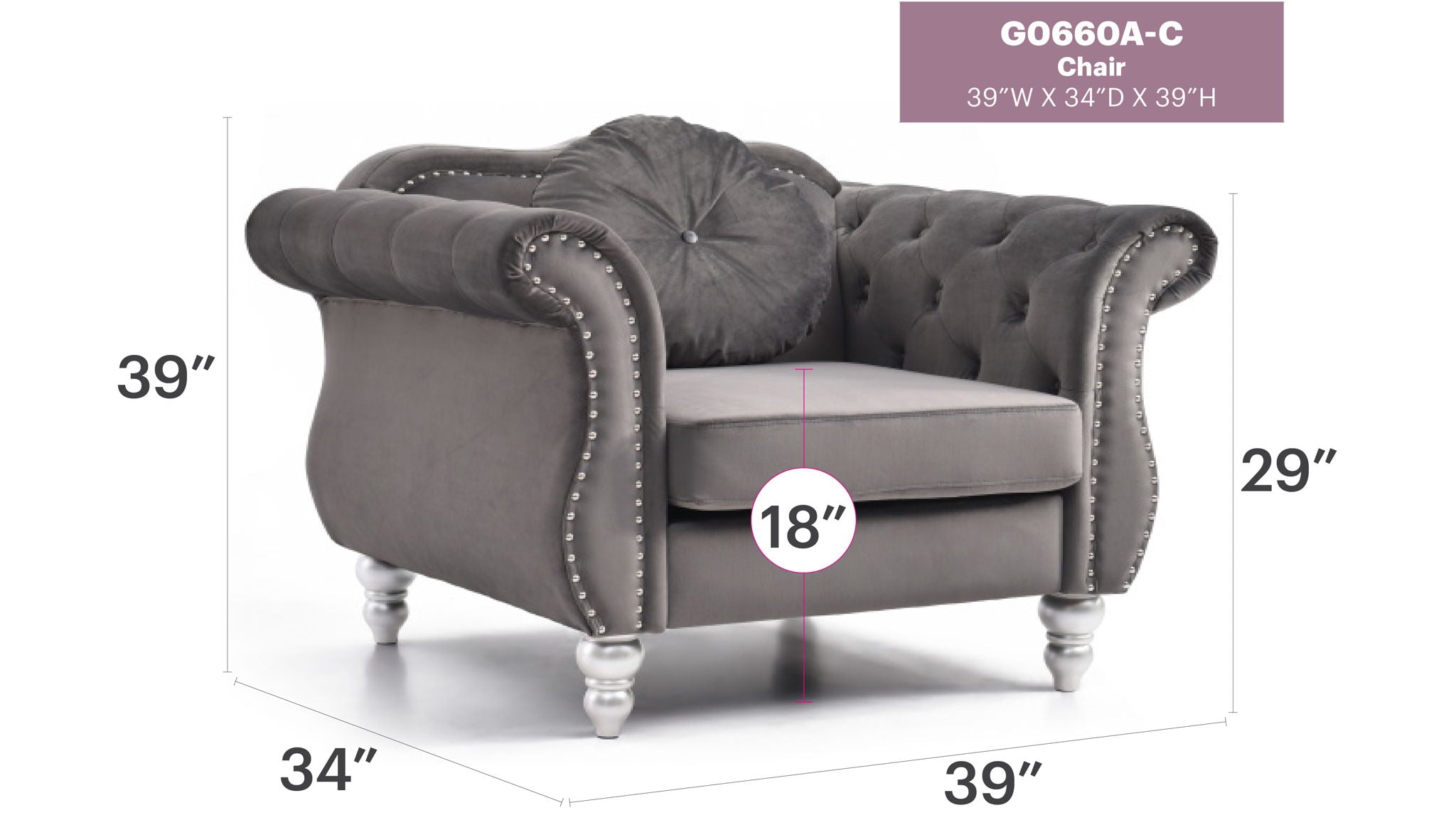 Chic Transitional Flared Arm Chair - Best Buy Furniture