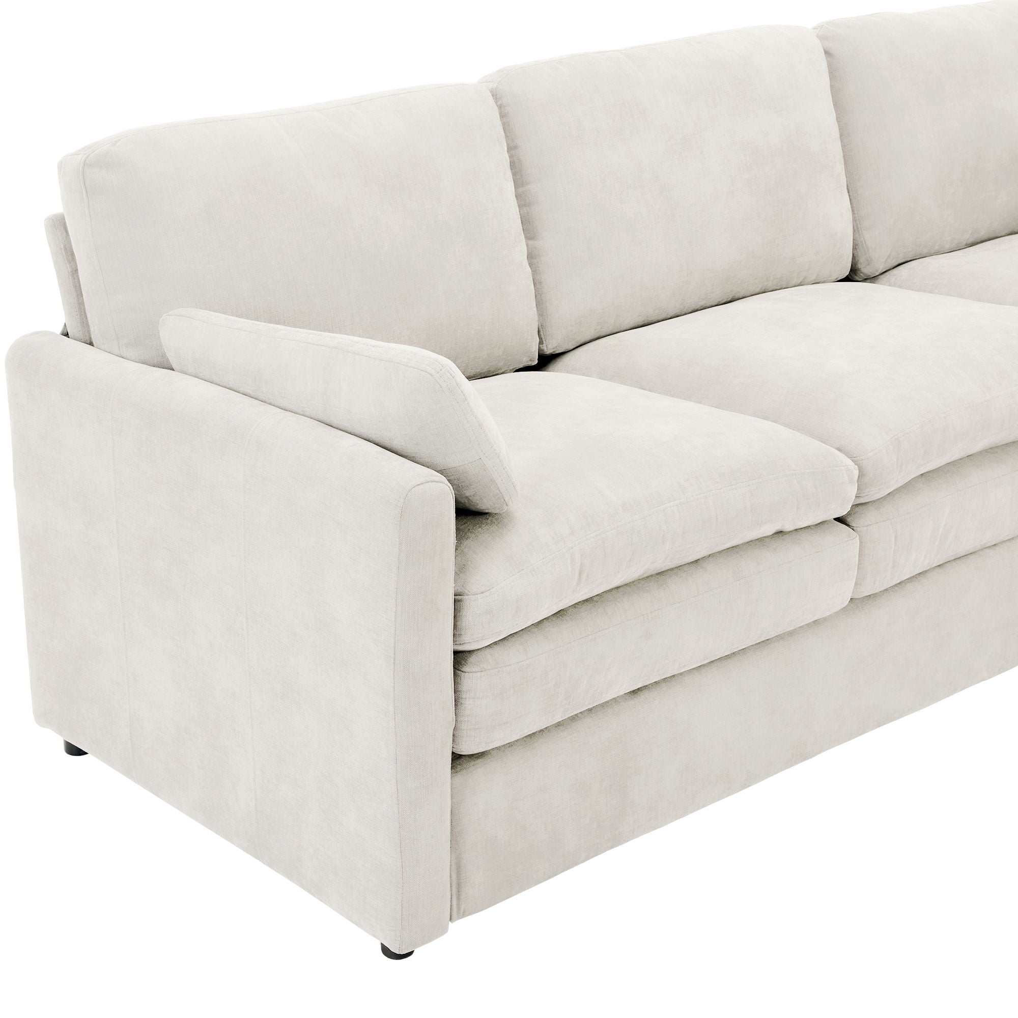Cozy Upholstered 3 Seater Sofa With Double Cushion