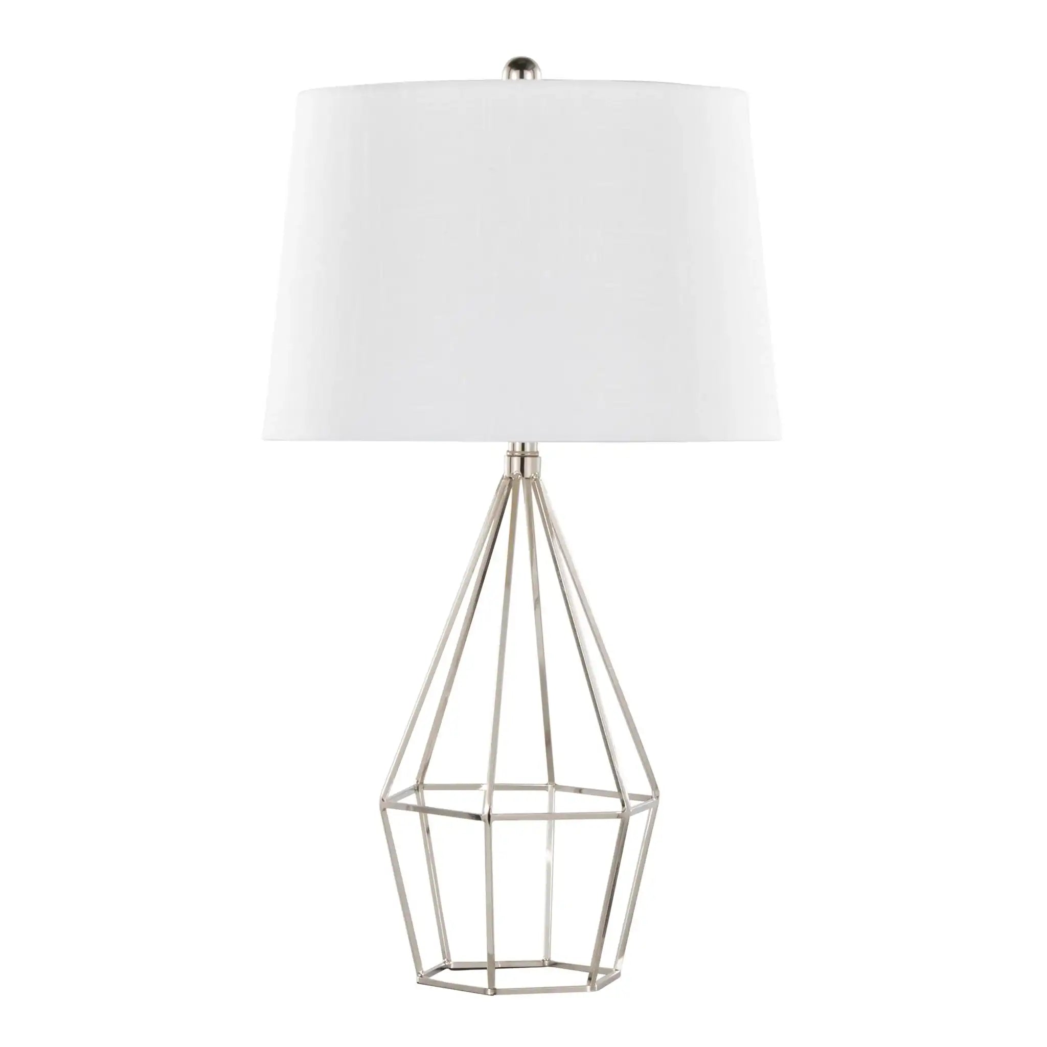 Diana - Contemporary Table Lamp (Set of 2) - Polished Nickel / Black Satin