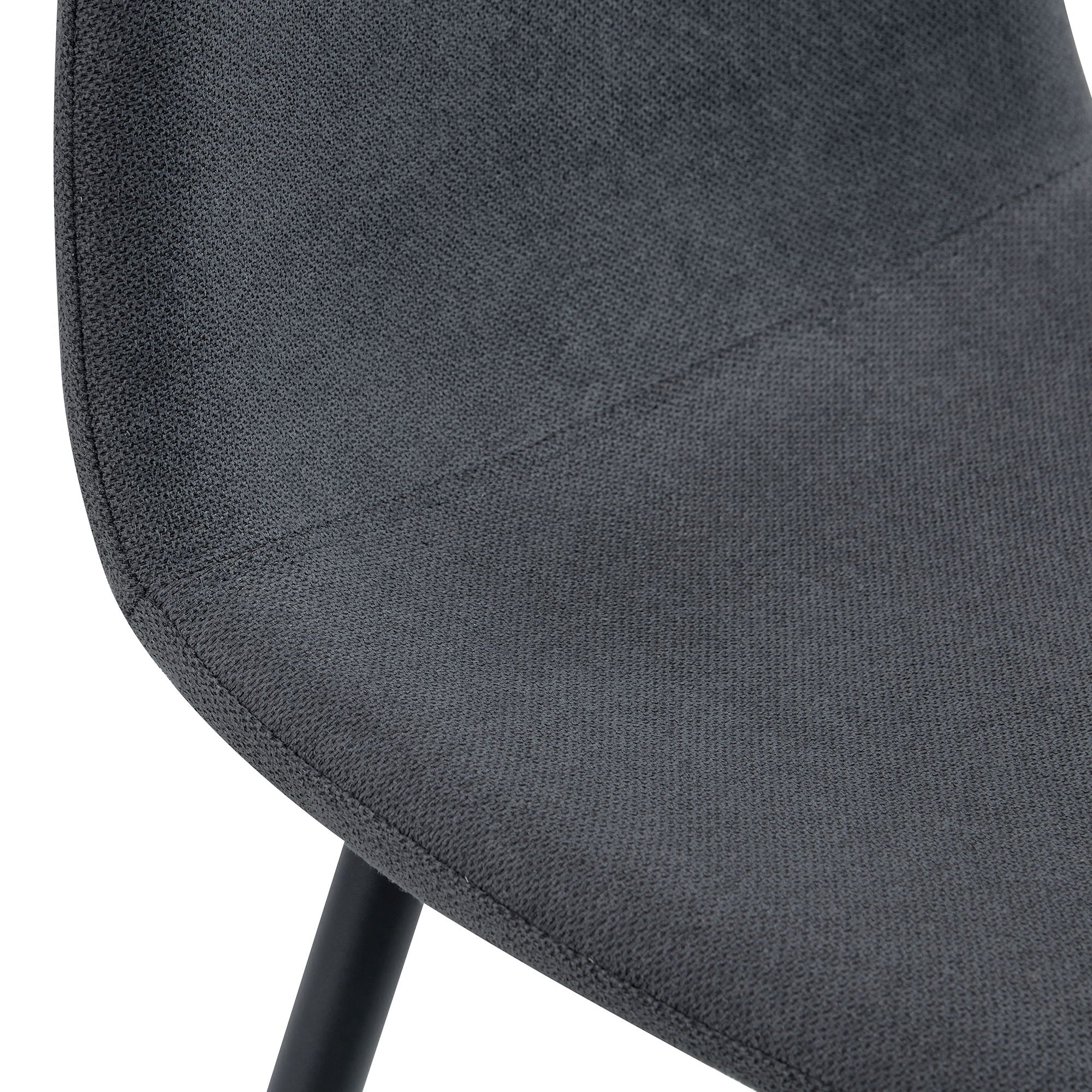 Modern Black Pu Bar Chair Rounded Backrest (Set of 2)