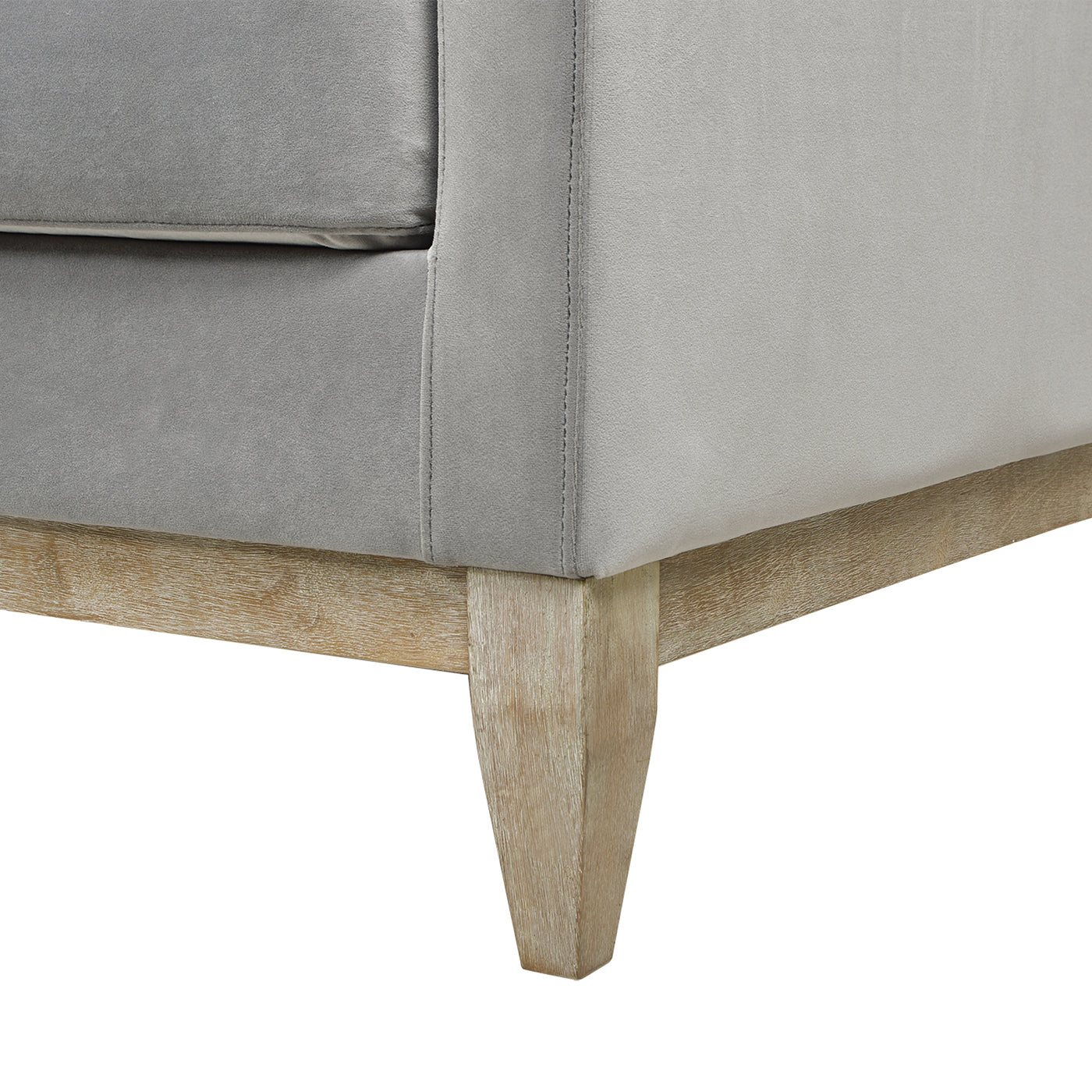Knox 84" modern farmhouse sofa, opal grey velvet