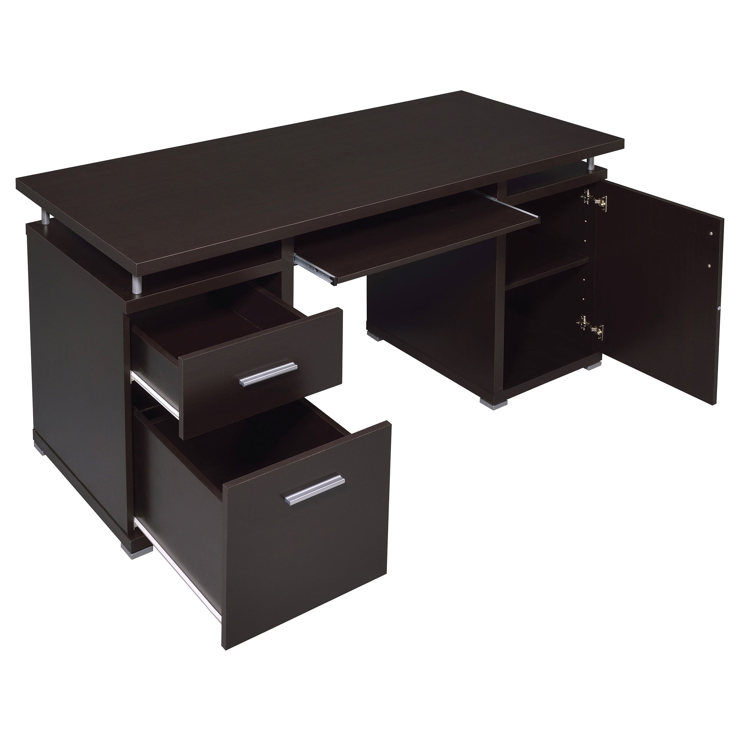 Tracy 55-inch 2-drawer Office Computer Desk Cappuccino-CoasterEveryday
