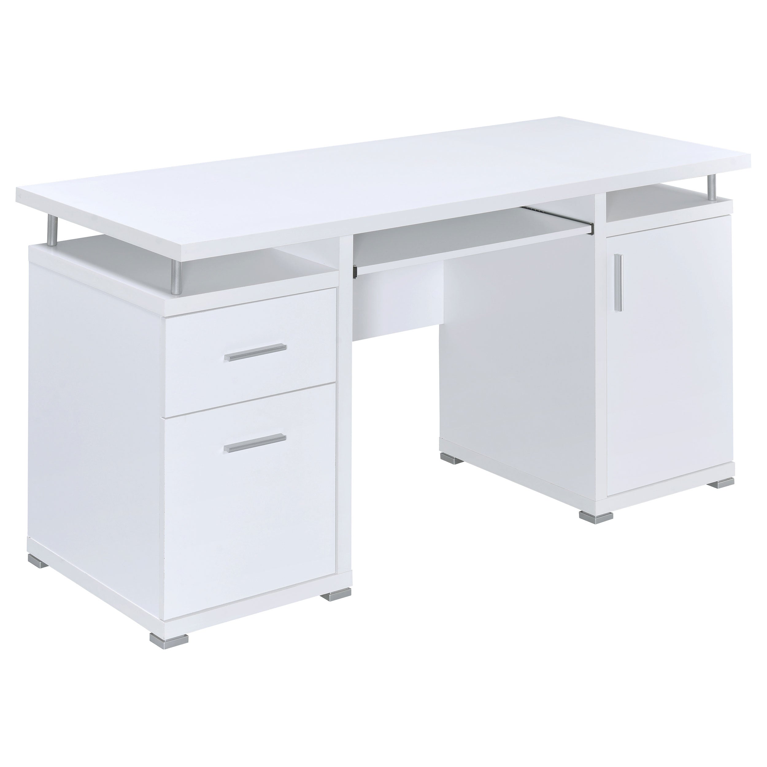 Tracy 55-inch 2-drawer Office Computer Desk White-CoasterEveryday