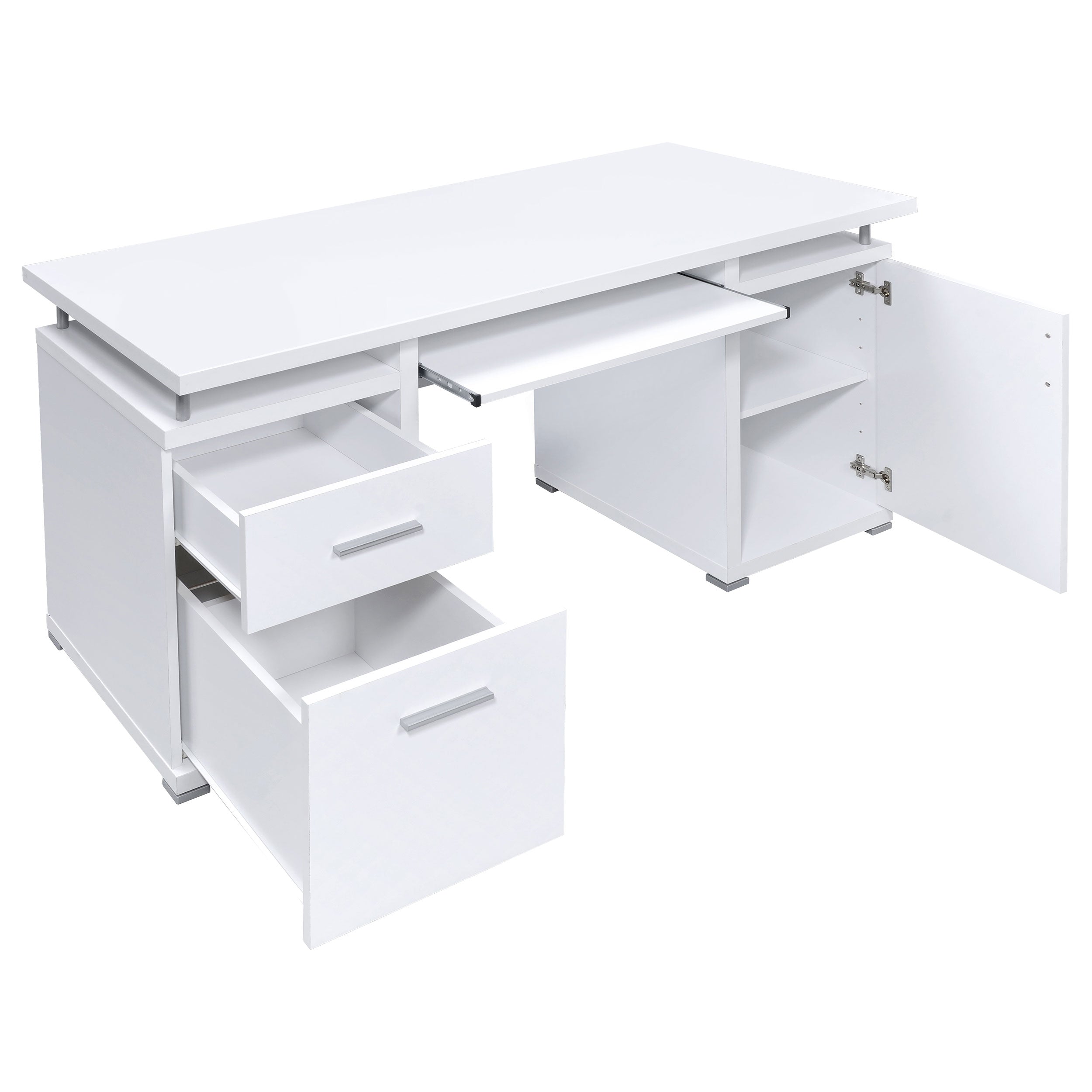 Tracy 55-inch 2-drawer Office Computer Desk White-CoasterEveryday