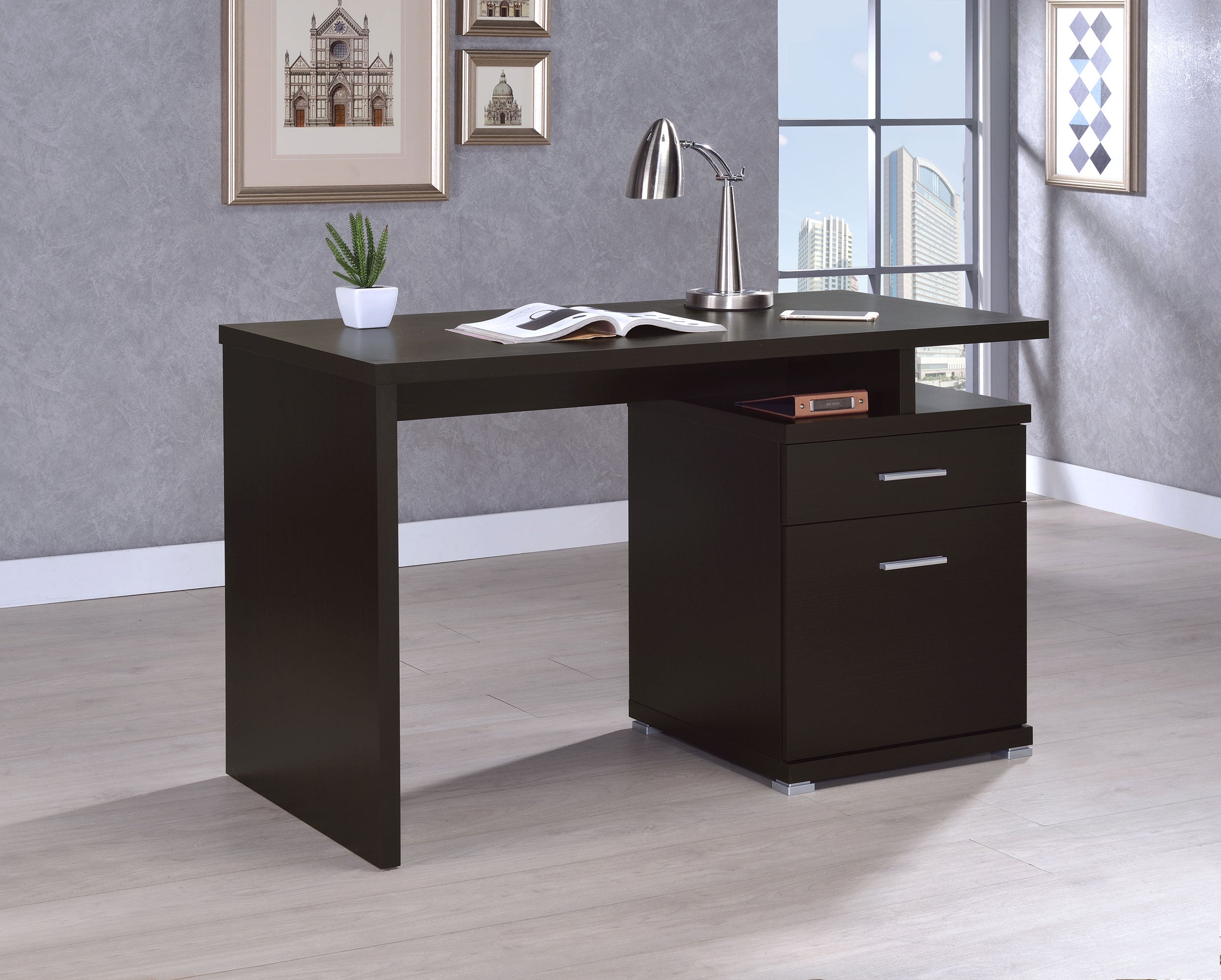 Irving 47-inch 2-drawer Office Computer Desk Cappuccino-CoasterEveryday
