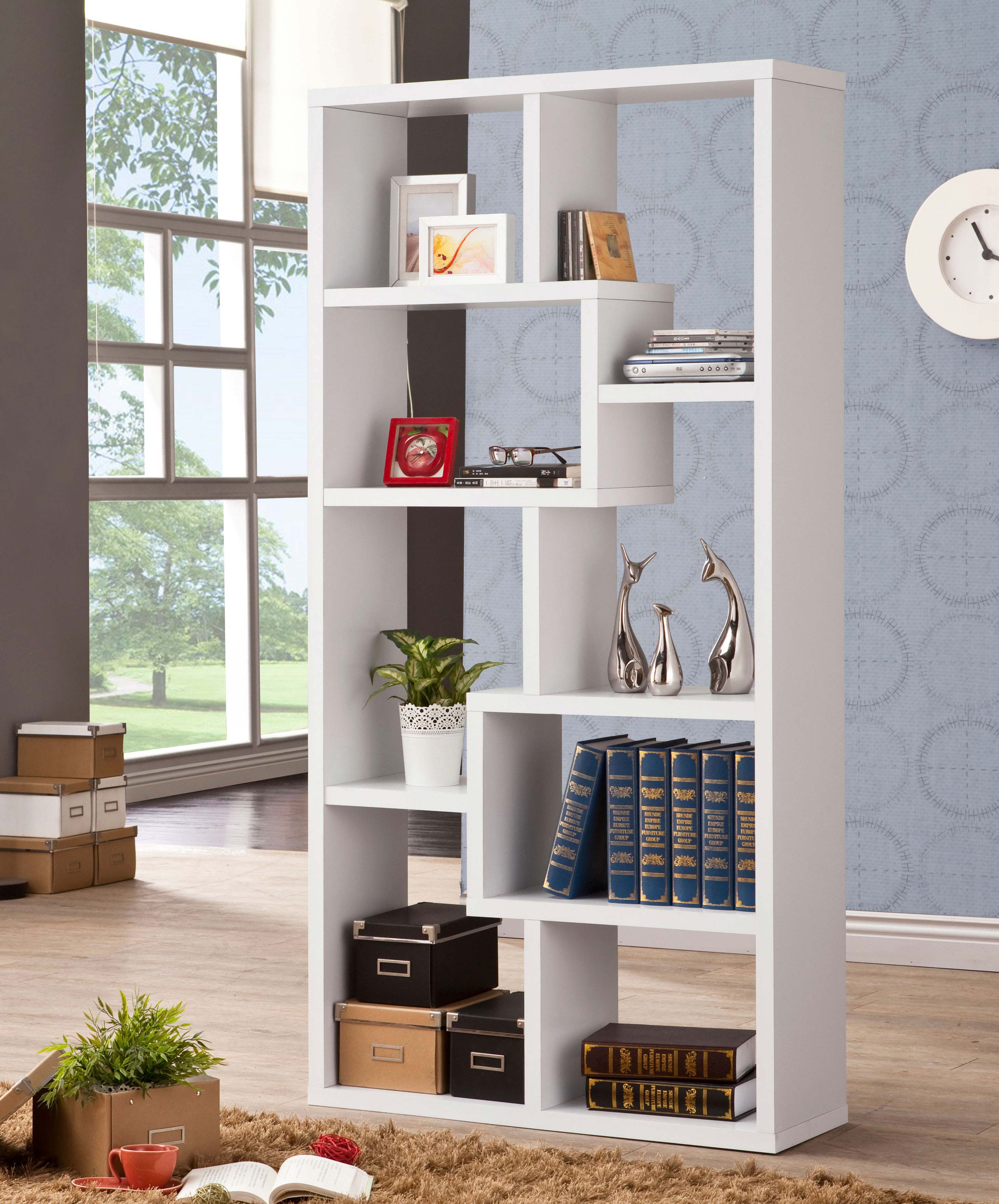 Theo 71-inch 6-shelf Bookshelf White-CoasterEveryday