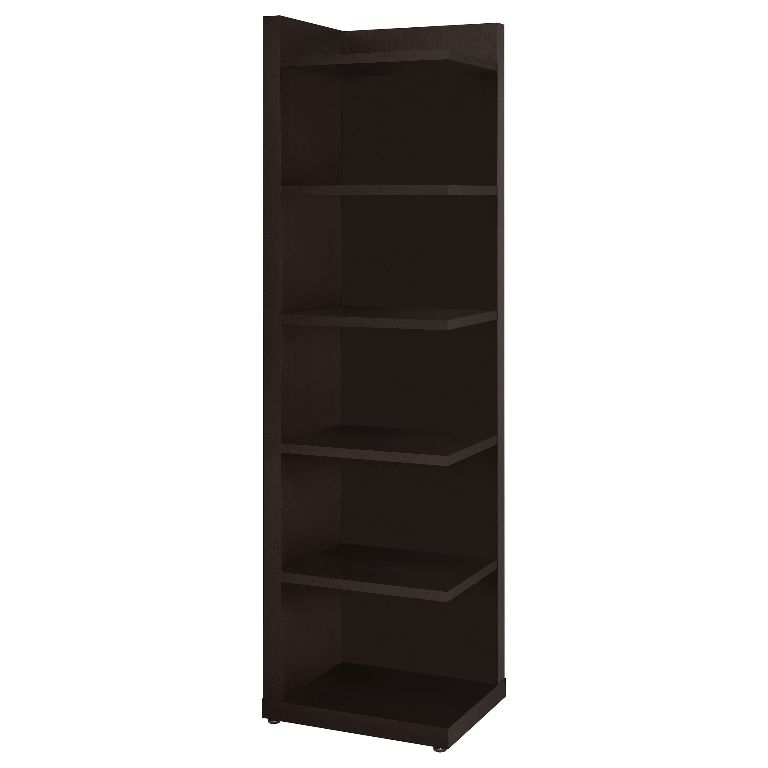 Alder 71-inch 6-shelf Corner Bookcase Cappuccino-CoasterEveryday