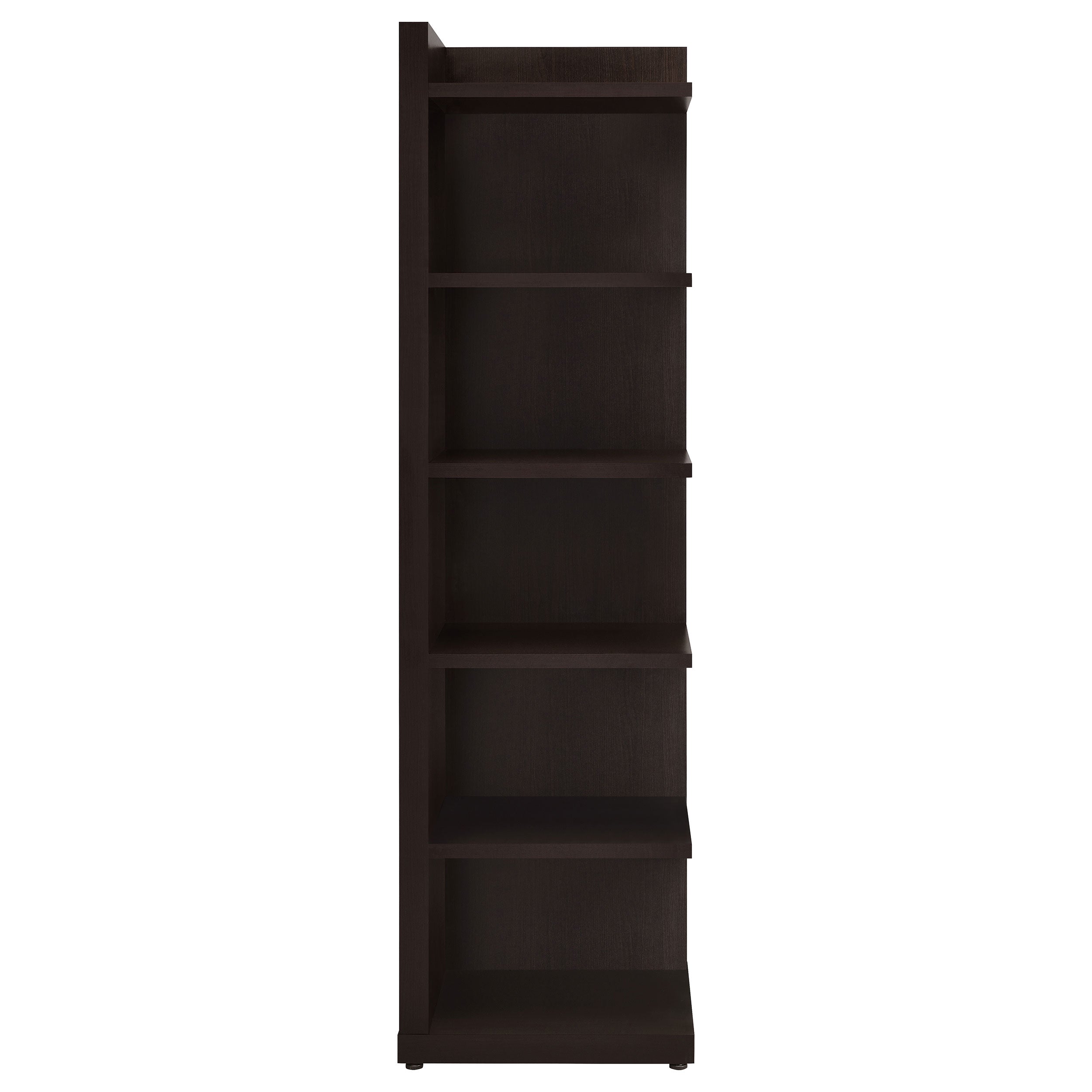 Alder 71-inch 6-shelf Corner Bookcase Cappuccino-CoasterEveryday