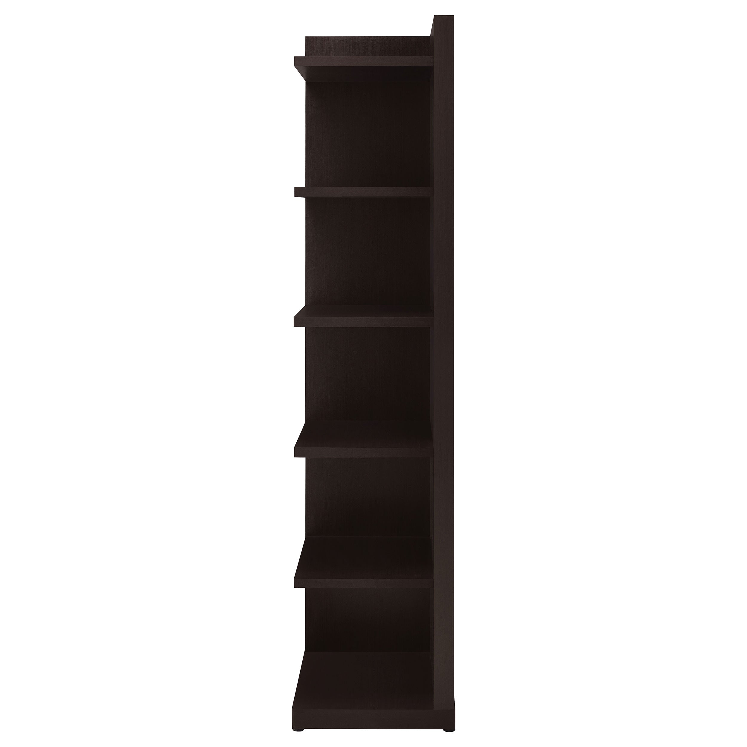 Alder 71-inch 6-shelf Corner Bookcase Cappuccino-CoasterEveryday
