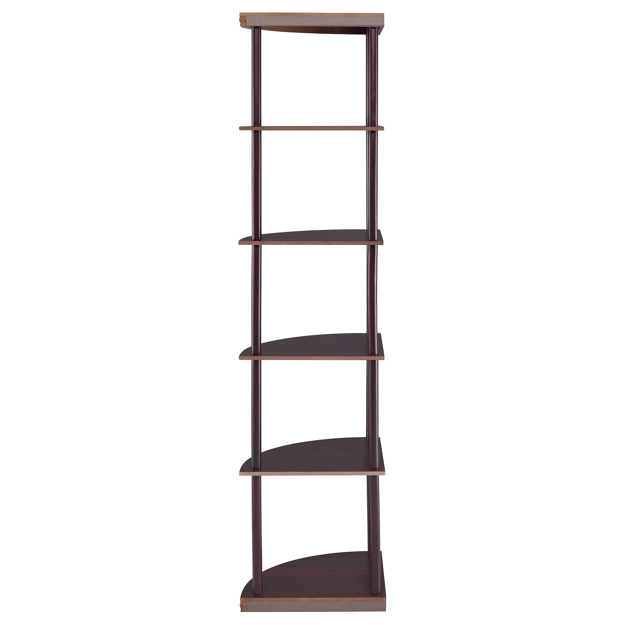 Bonwick 72-inch 5-shelf Corner Bookshelf Cappuccino-CoasterEveryday