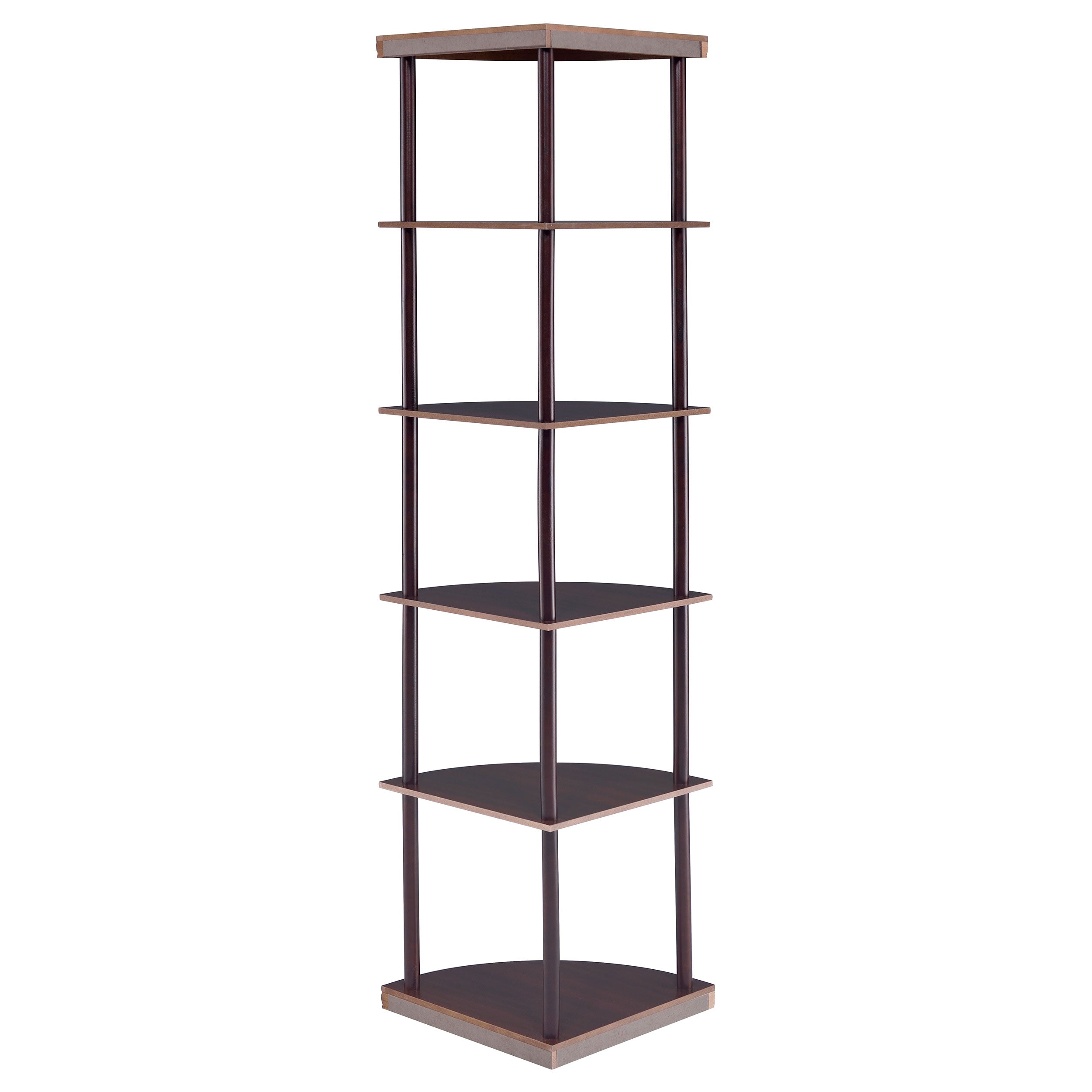 Bonwick 72-inch 5-shelf Corner Bookshelf Cappuccino-CoasterEveryday
