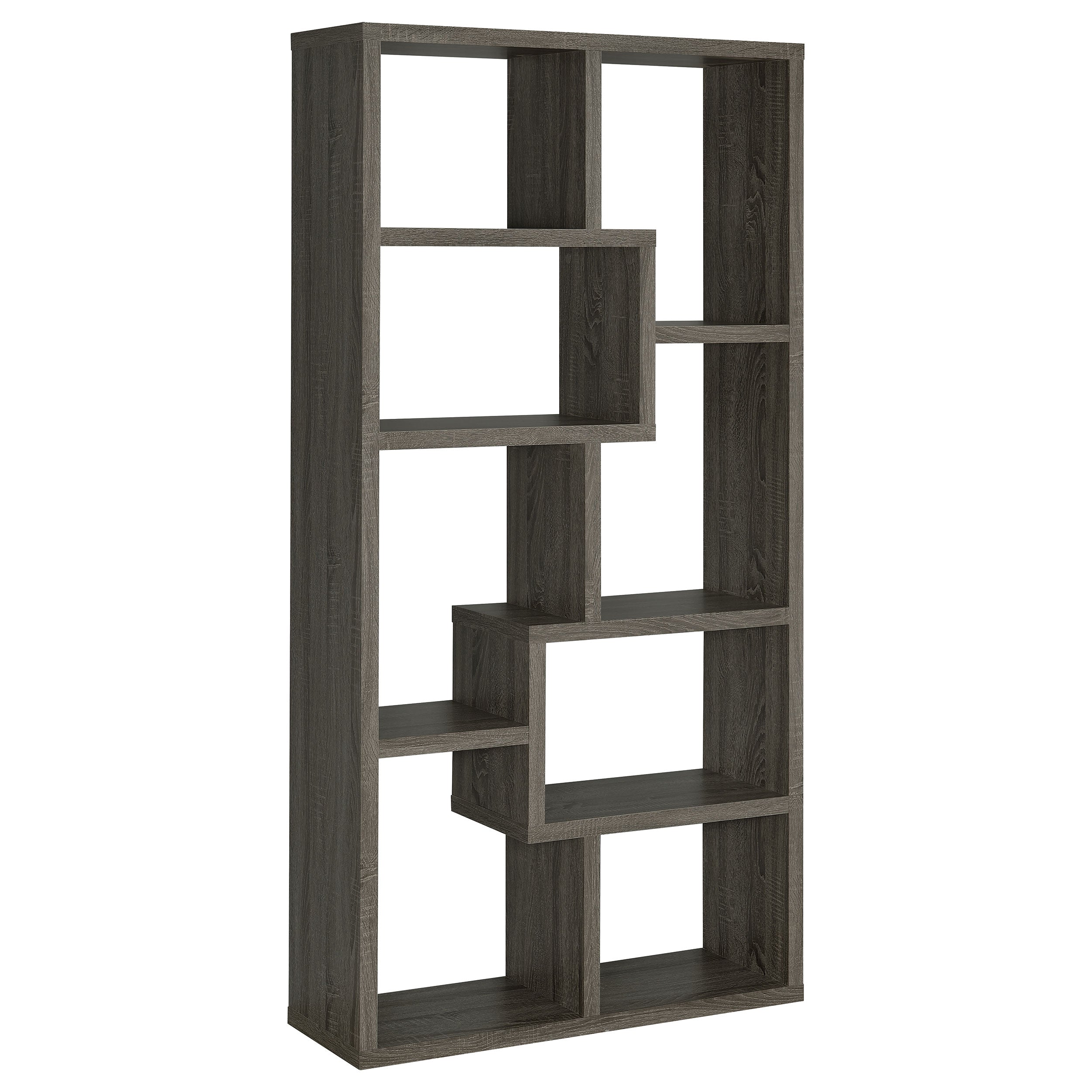 Theo 71-inch 6-shelf Bookshelf Weathered Grey-CoasterEveryday