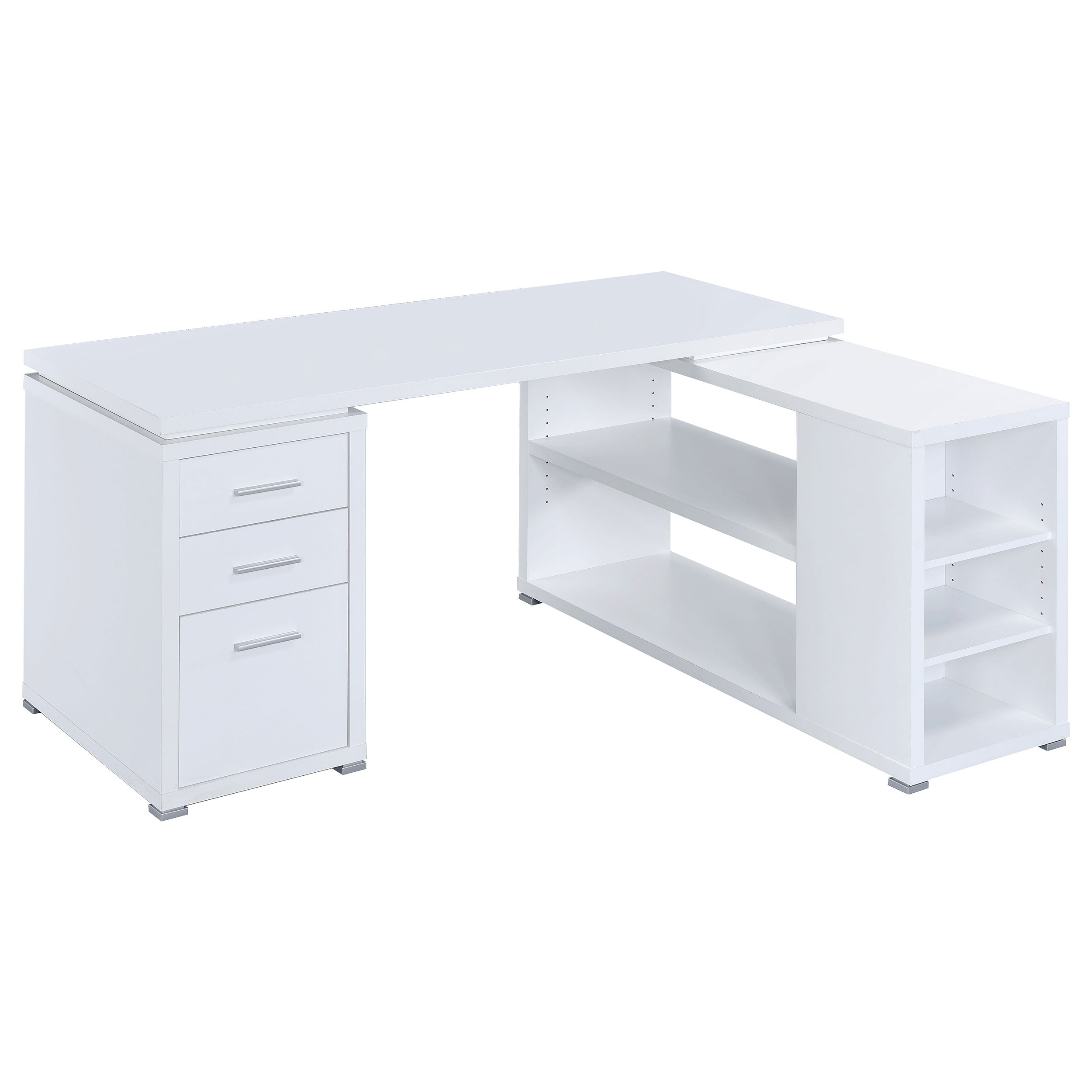 Yvette 60-inch 3-drawer L-Shape Computer Desk White-CoasterEveryday