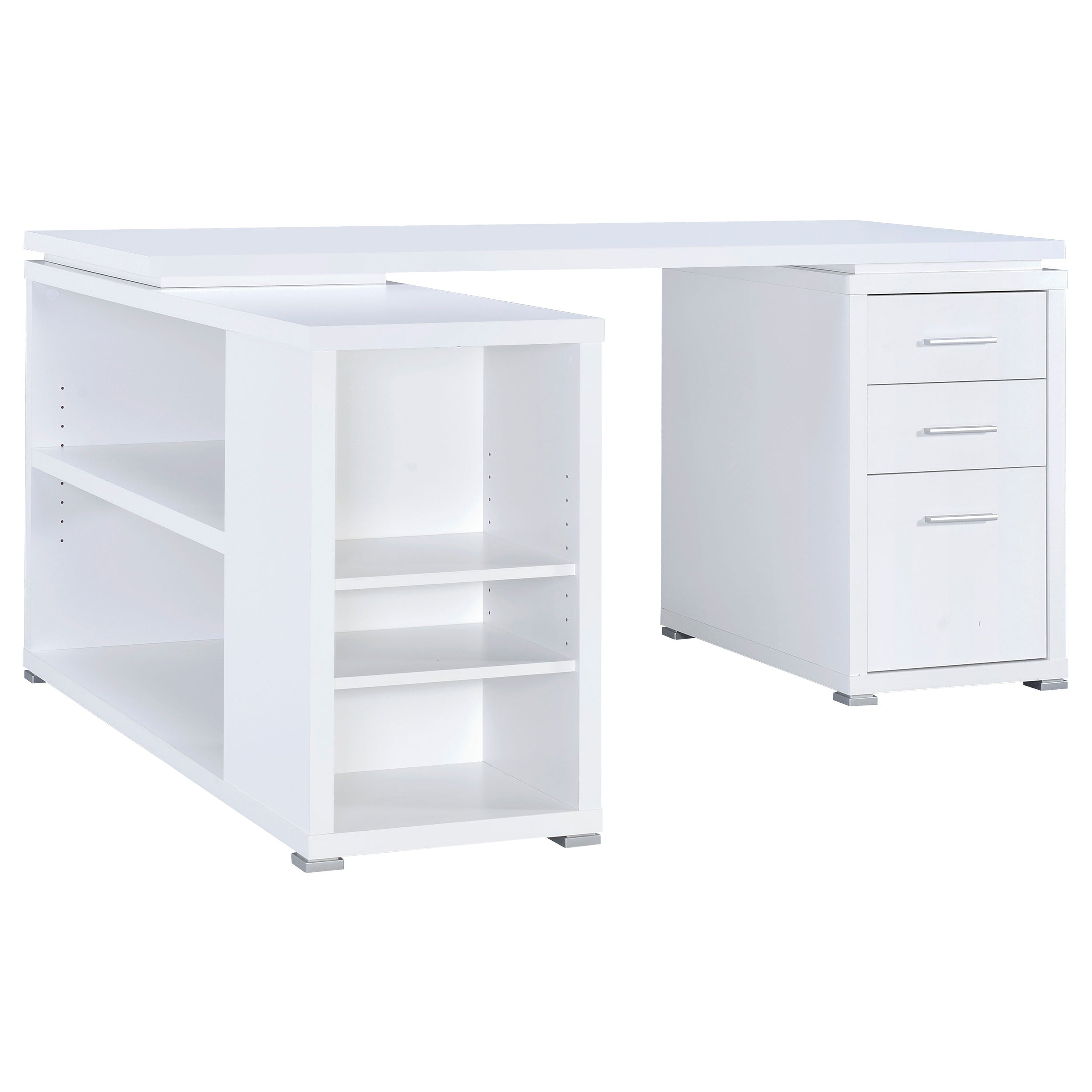Yvette 60-inch 3-drawer L-Shape Computer Desk White-CoasterEveryday